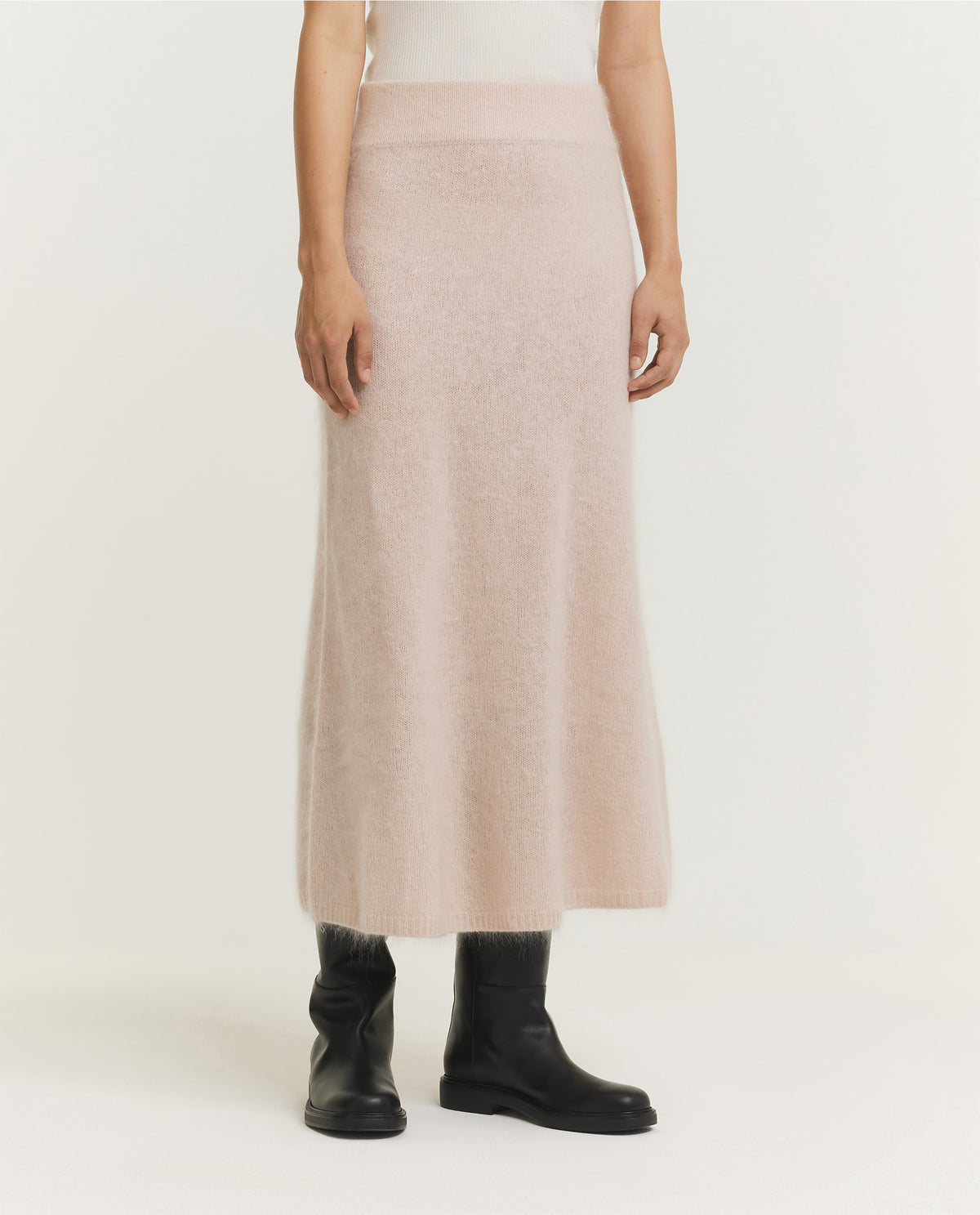 Lange Knit Rok - Roze