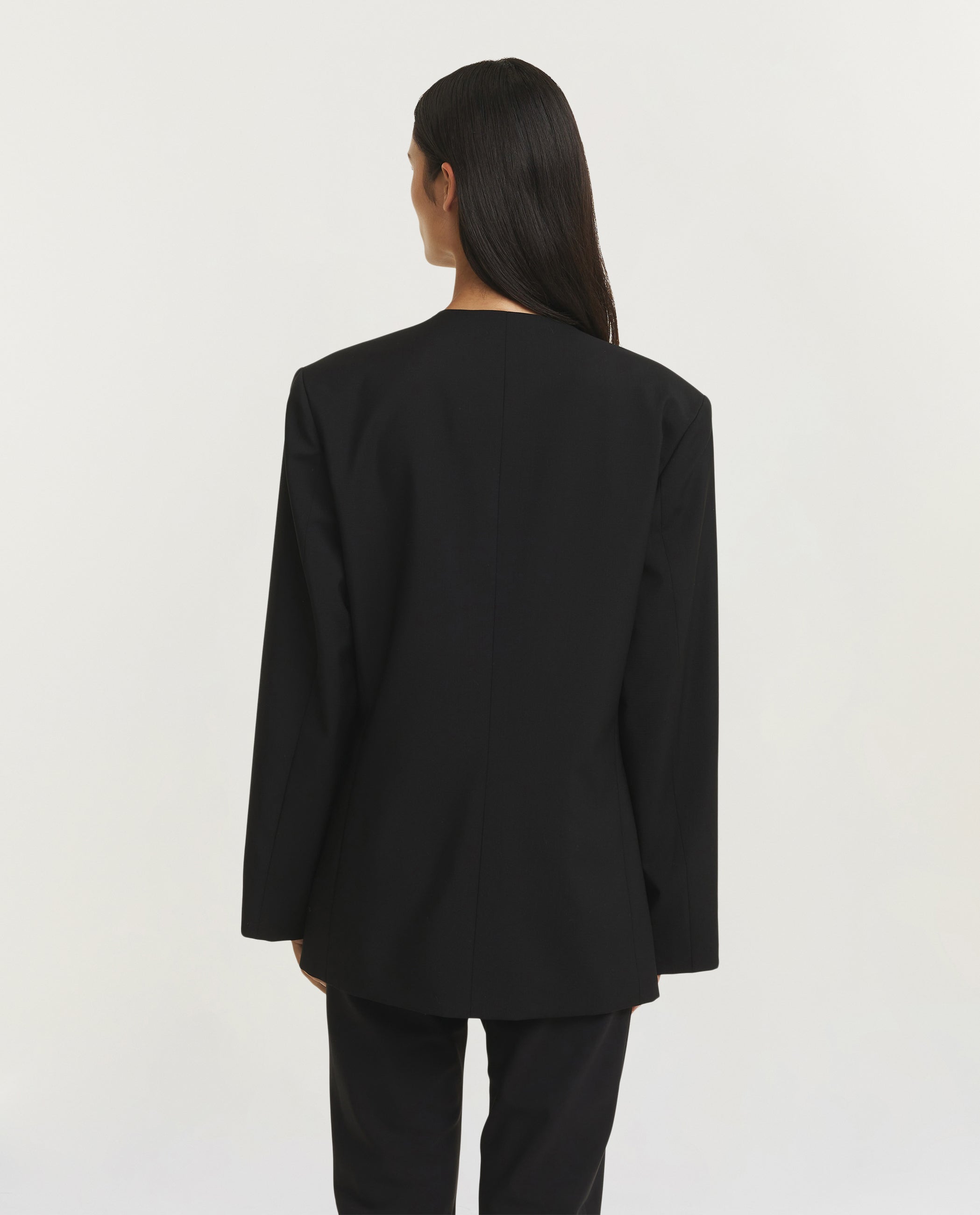 Sleeve Cinched Blazer Top - Zwart