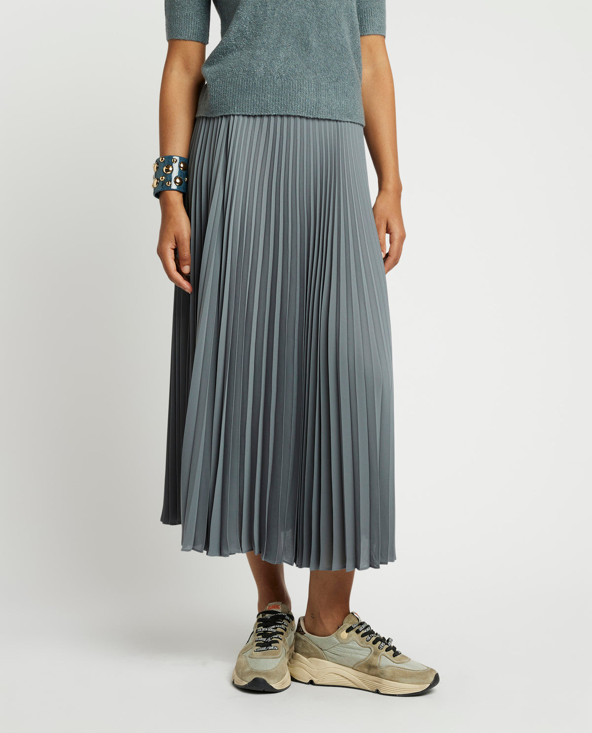 Pleated midi skirt