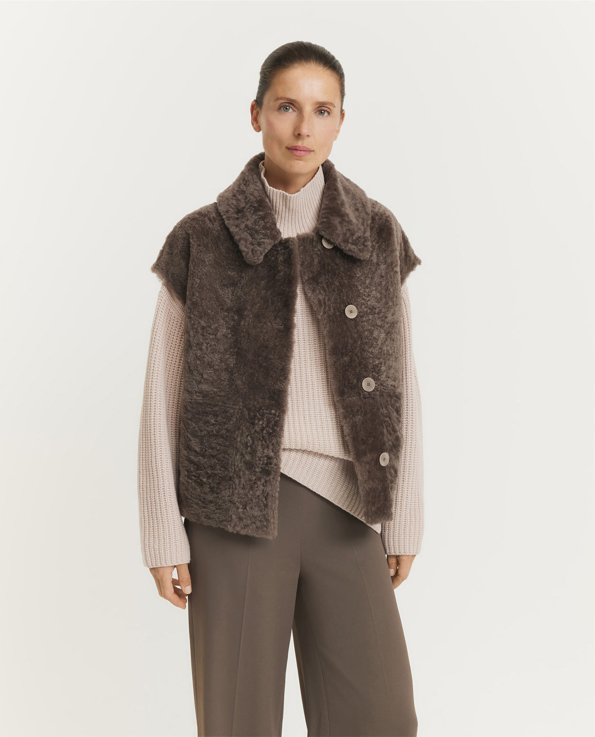 Molin Omkeerbaar Shearling Vest - Bruin