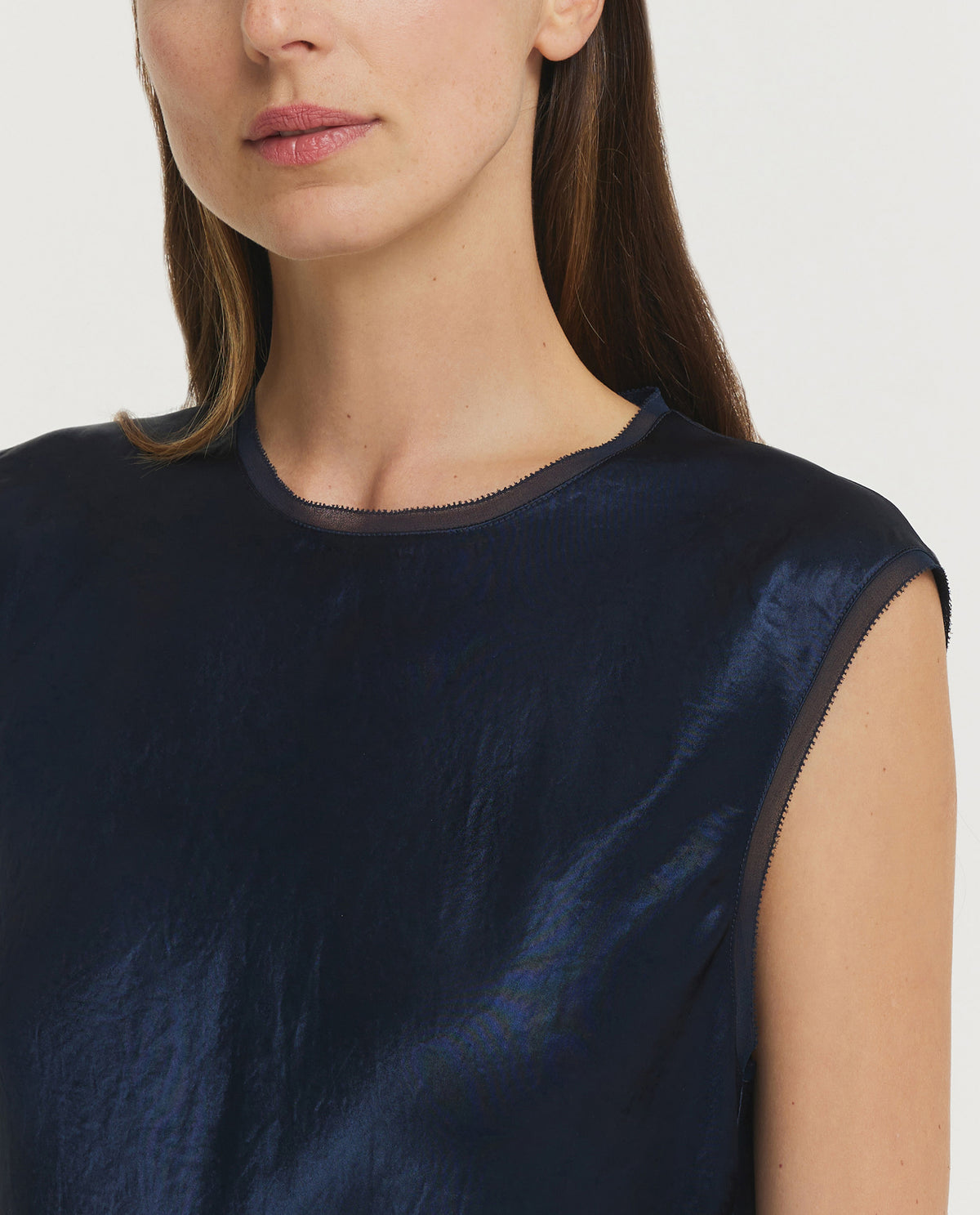 Satijnen Kapmouw Jurk - Blauw