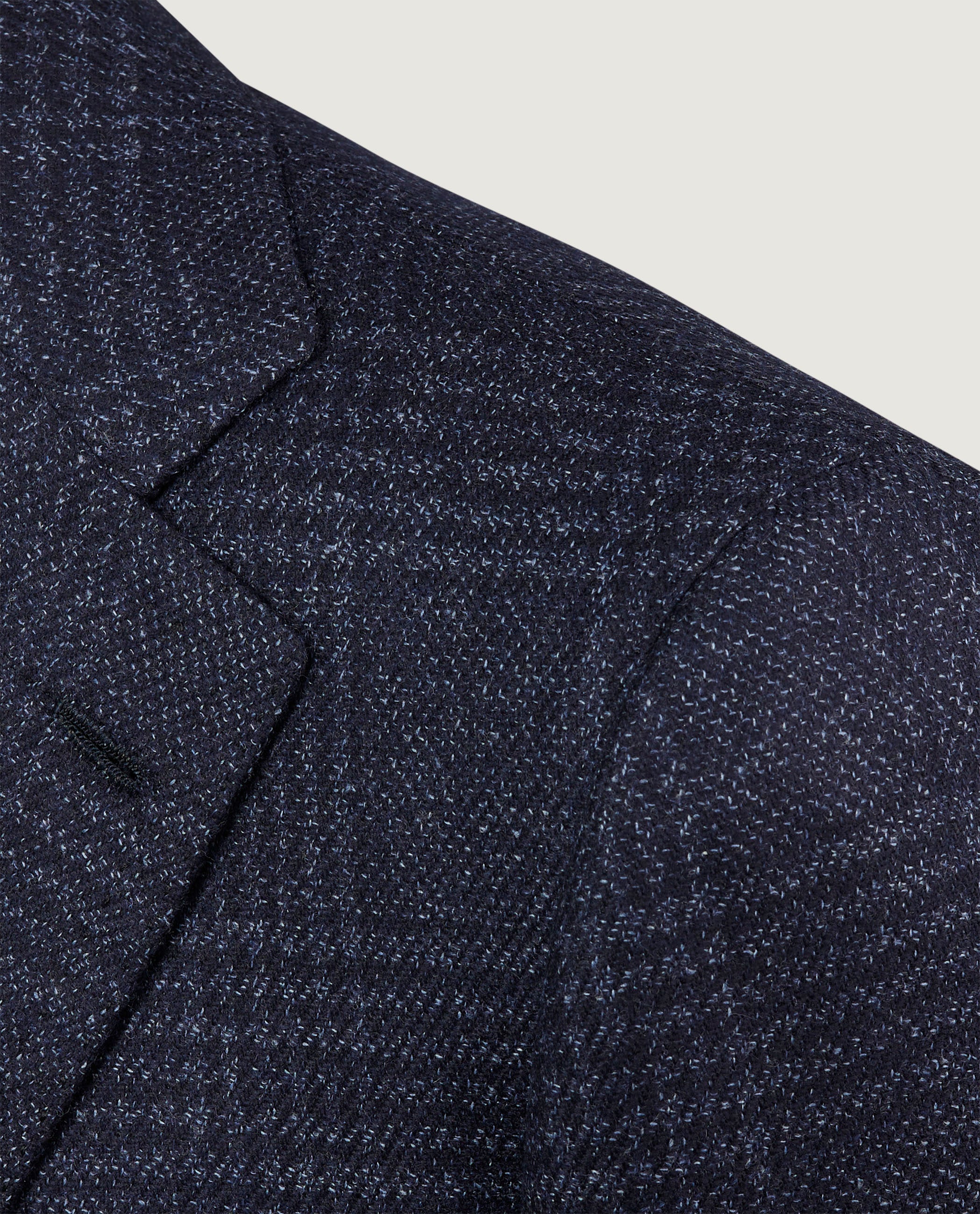 Wol Zijden Glencheck Jasje - Donkerblauw