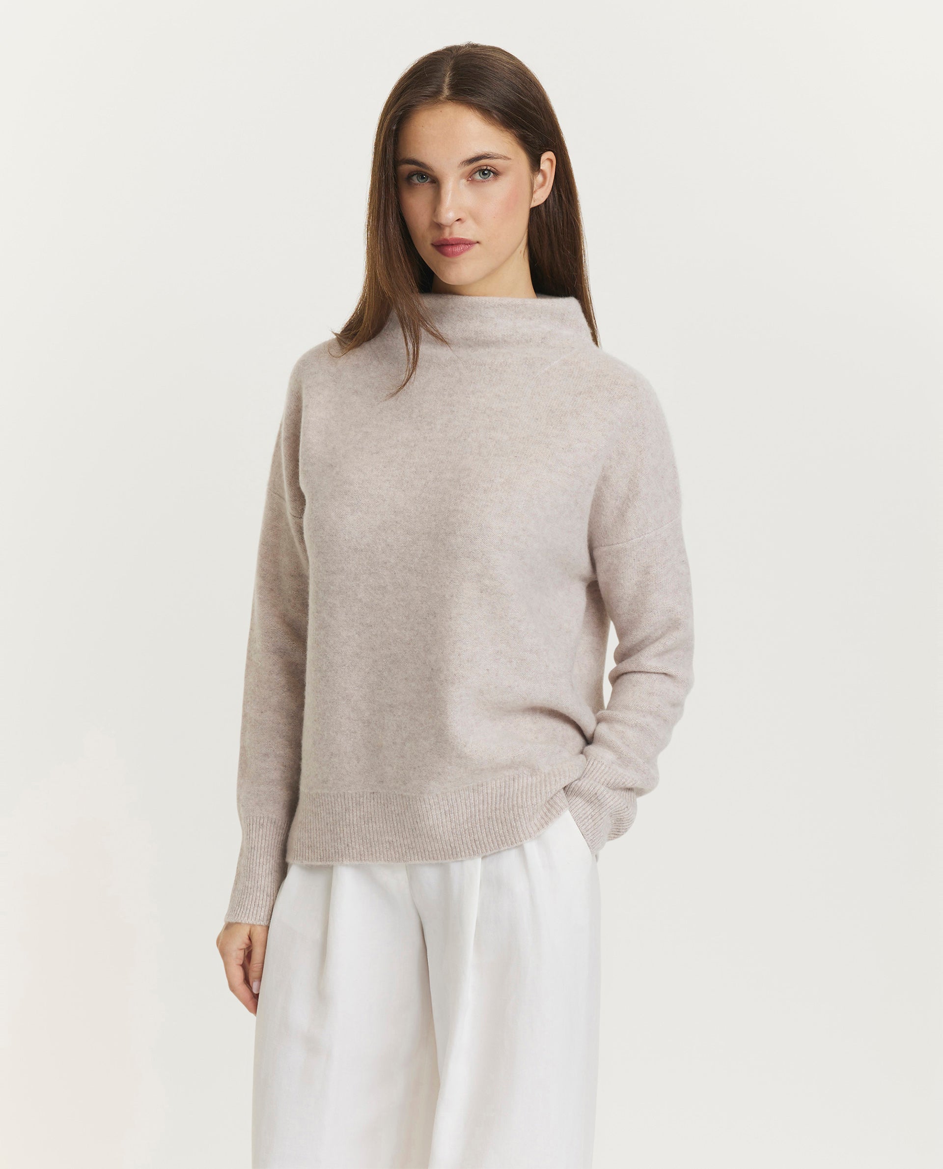 Cashmere funnel neck sweater