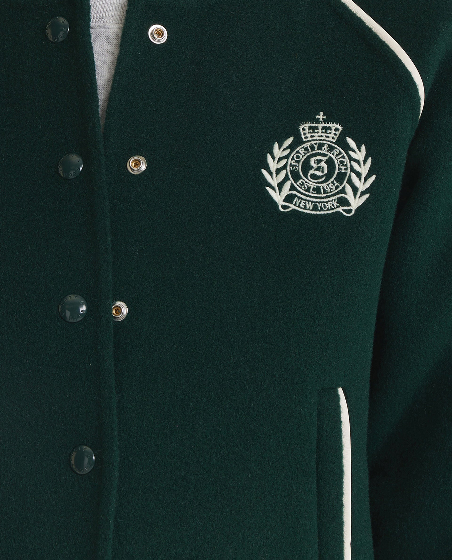 Wol Cashmere Varsity Jacket - Groen – Pauw Wol Cashmere Varsity Jacket - Groen – Pauw