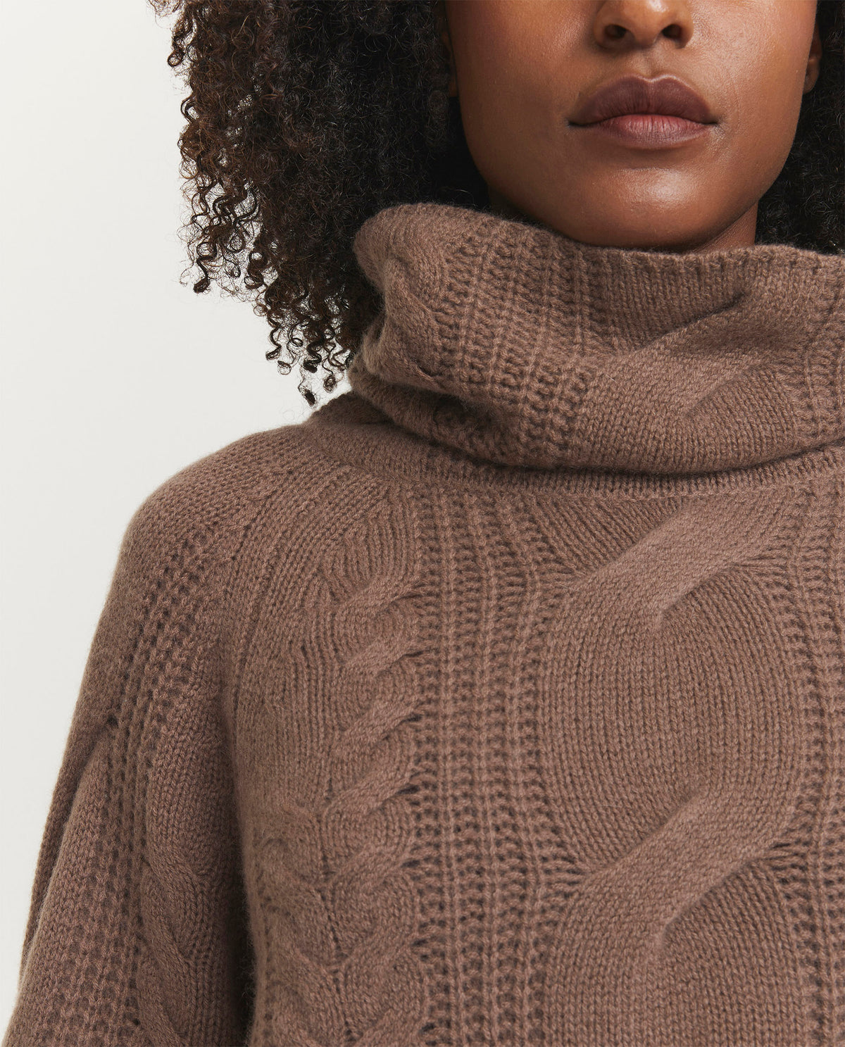 Wool-cashmere cable knit sweater