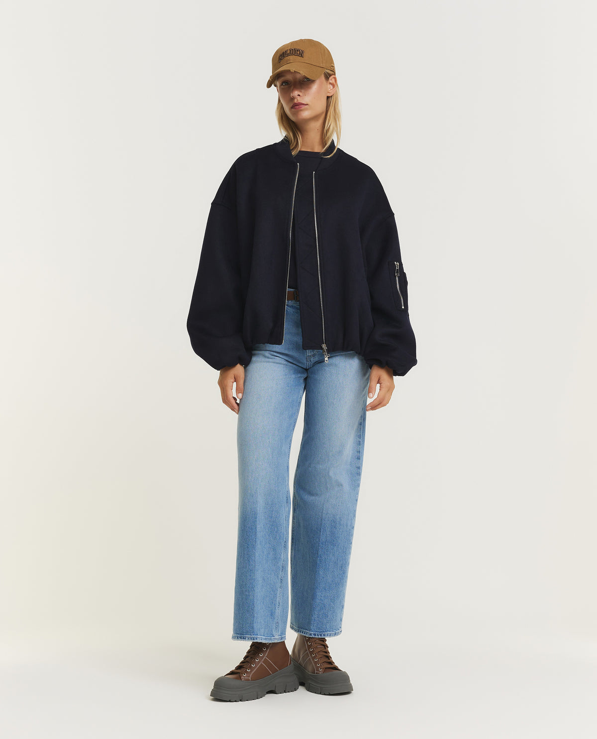 Pearl Wool Bomber Jacket