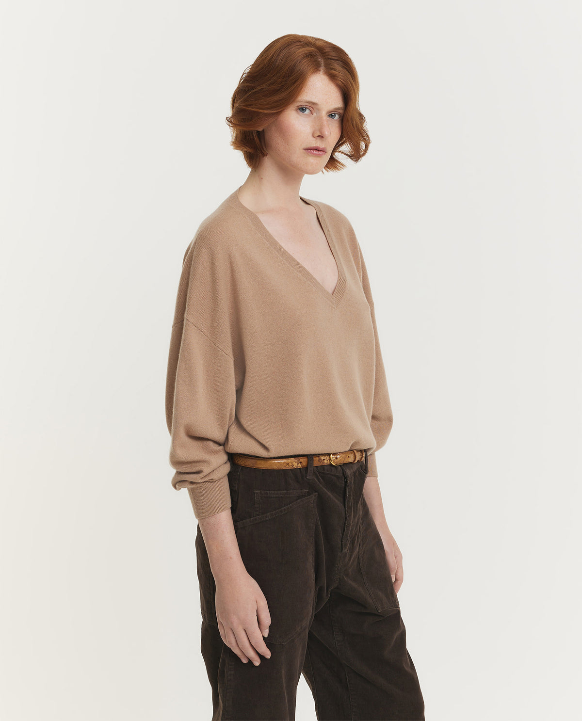 Wol Cashmere Deep-V Sweater