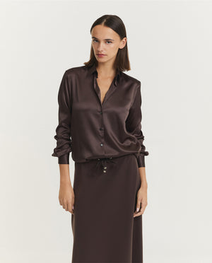 Zijden Marta Blouse - Bruin