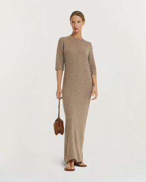 Cashmere Jurk - Lichtbruin
