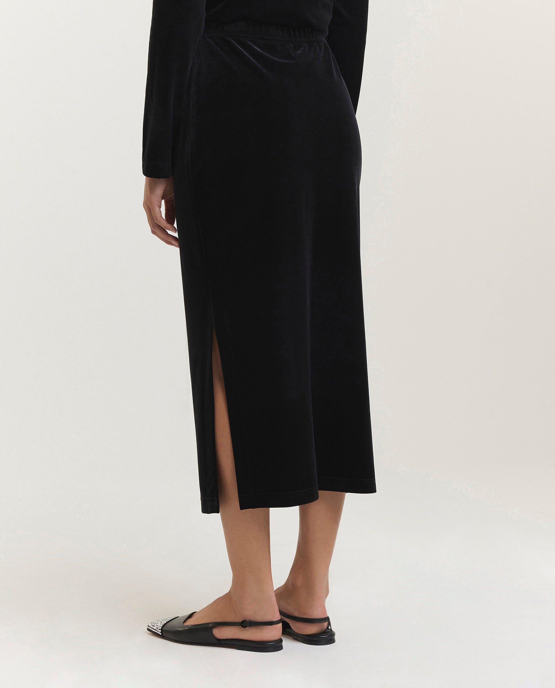 Velvet midi skirt