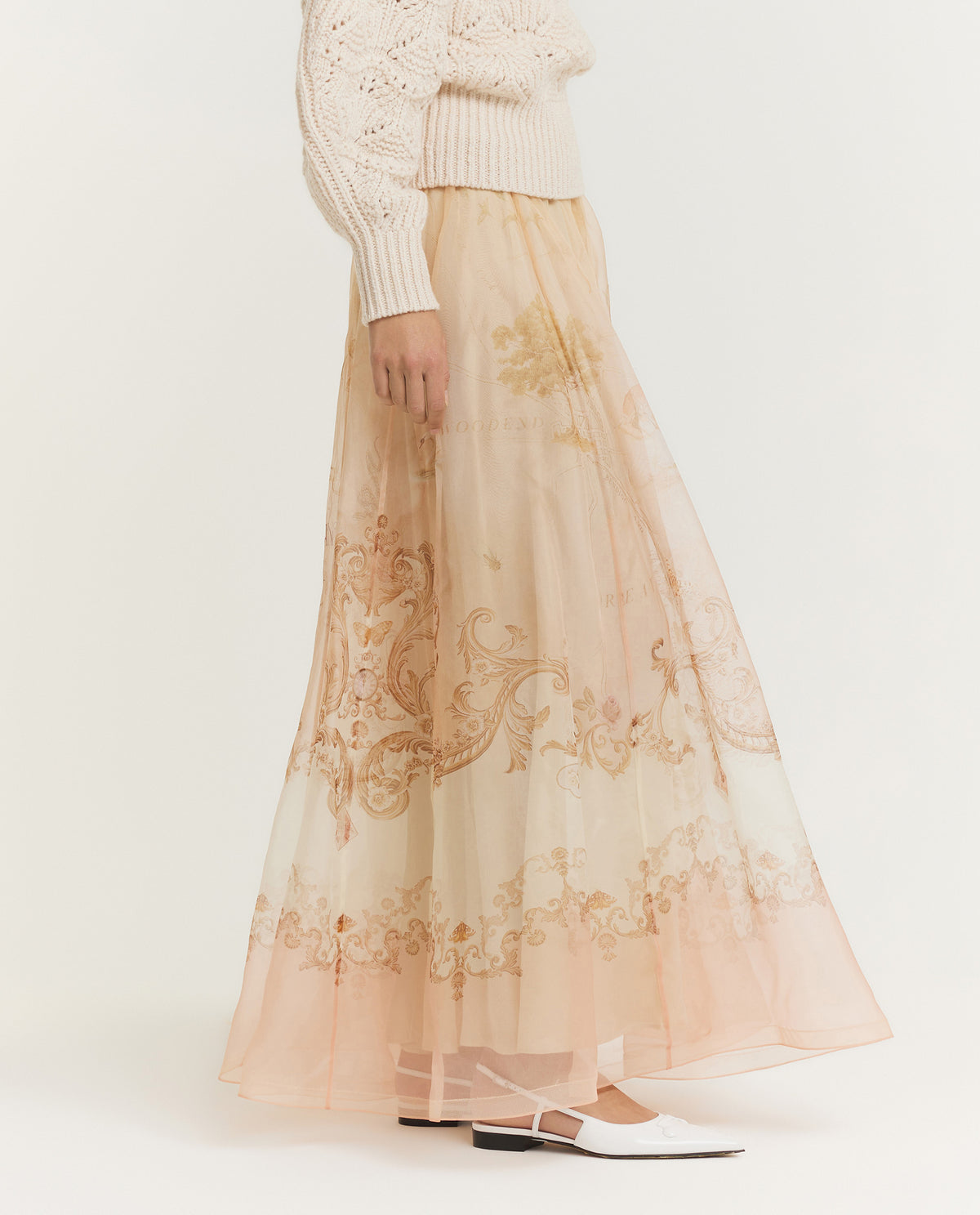 Hypnotic Organza Maxi Rok - Roze