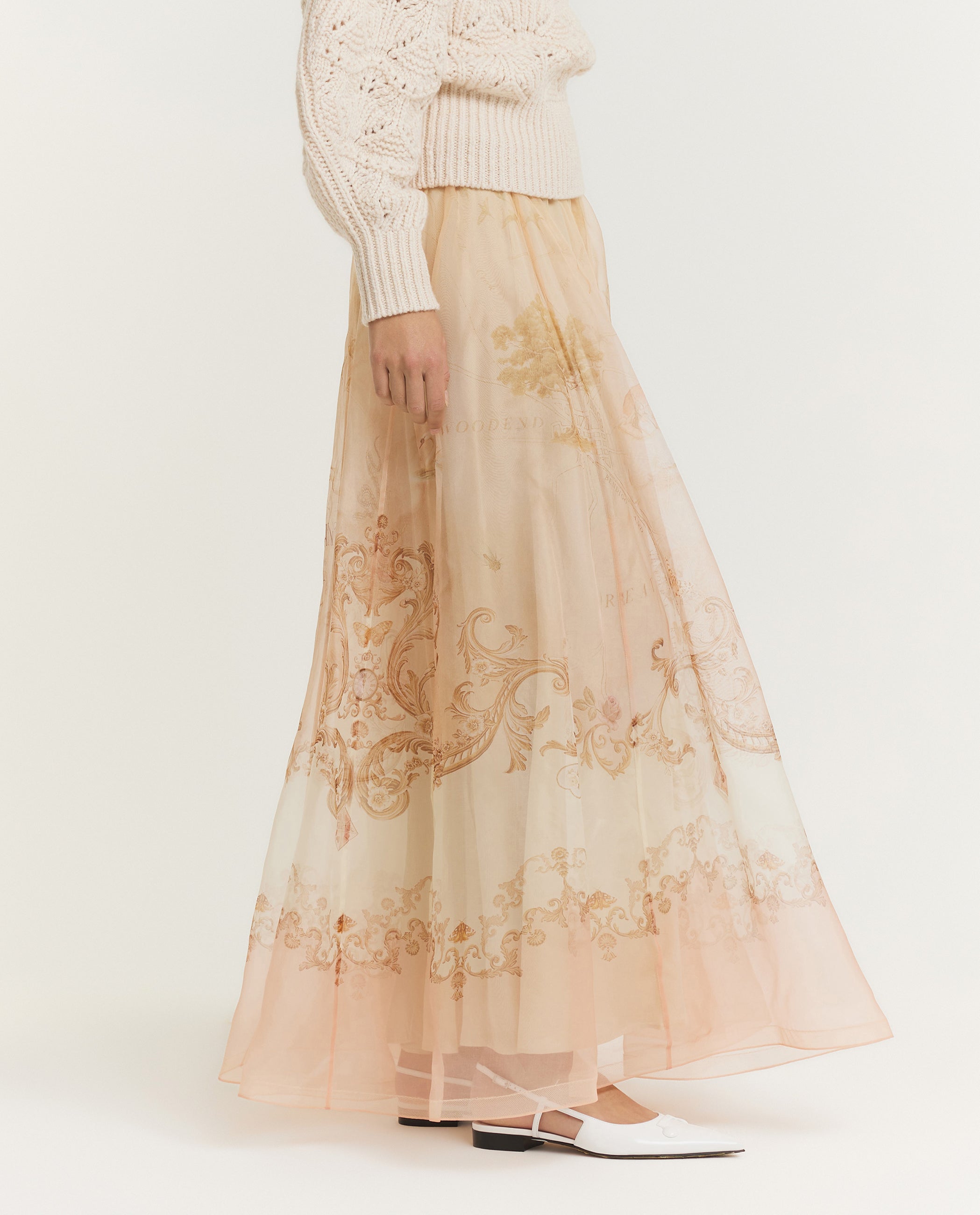 Hypnotic Organza Maxi Rok - Roze