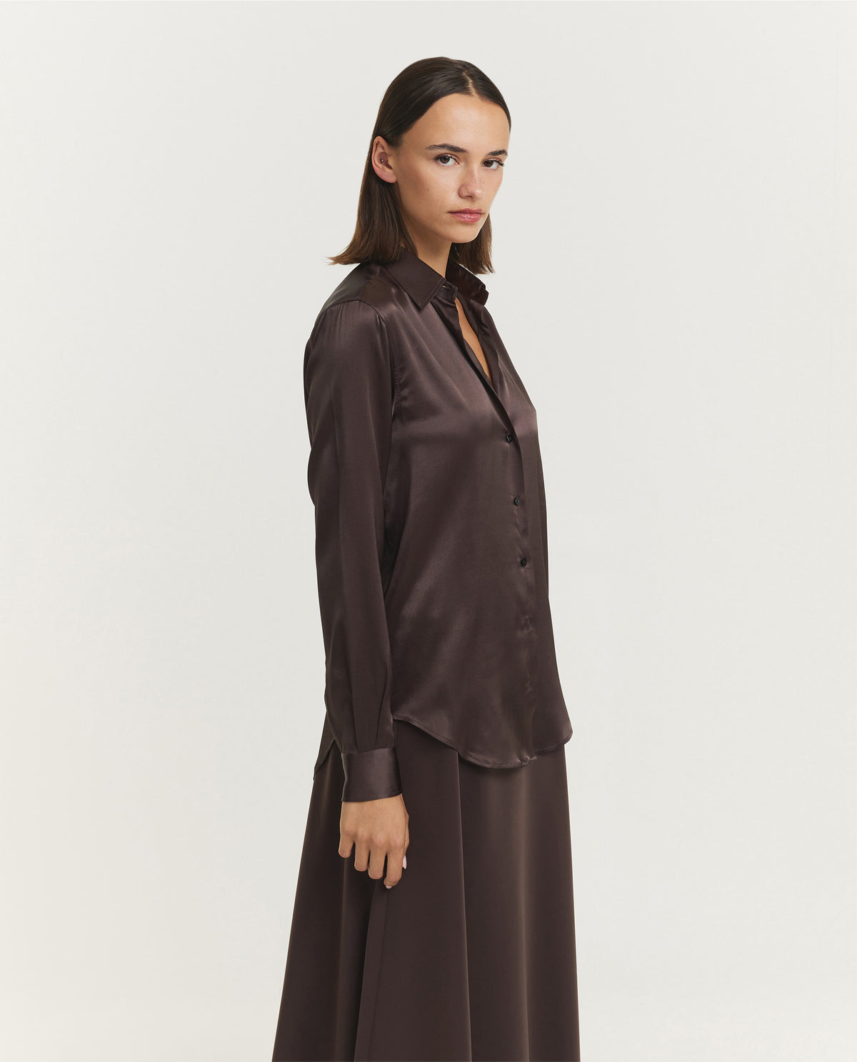 Zijden Marta Blouse - Bruin