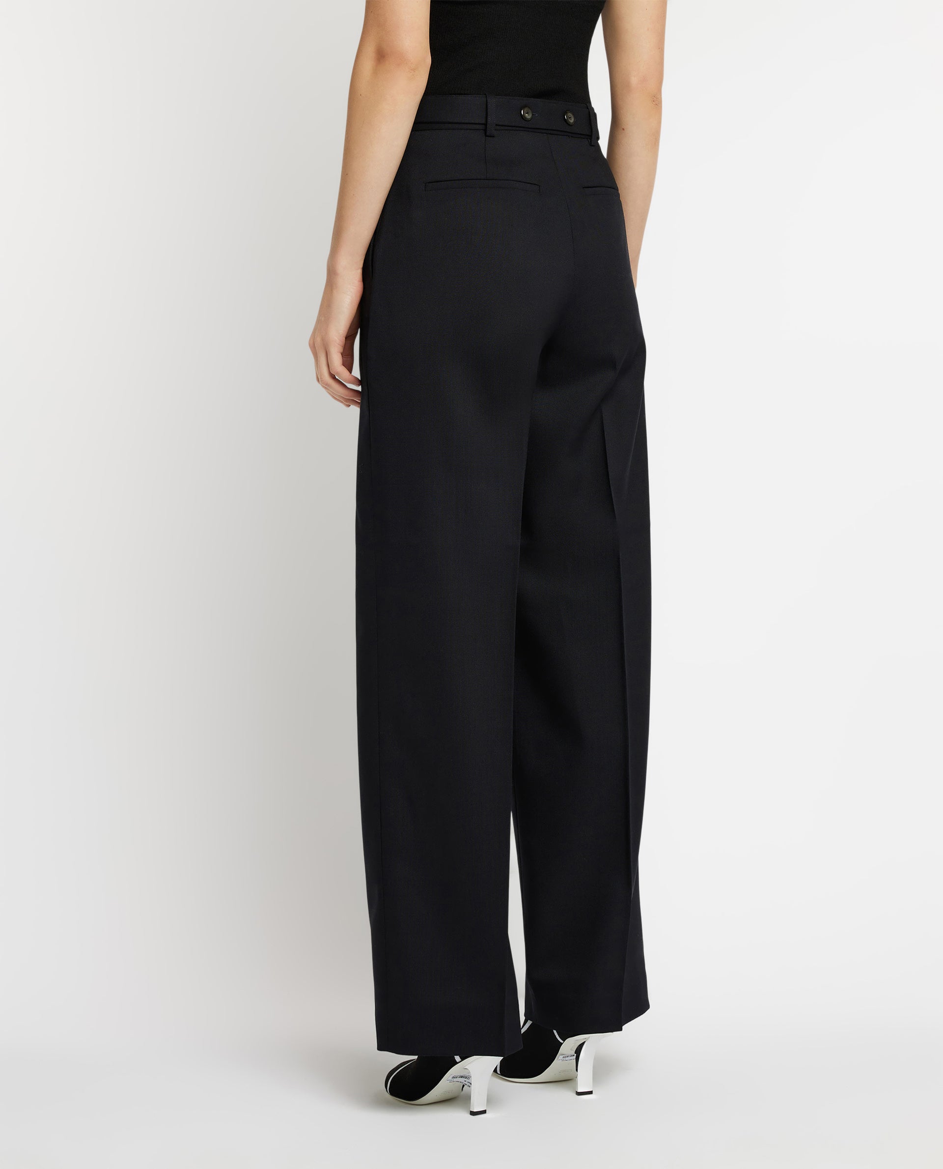 Belted wool Trousers