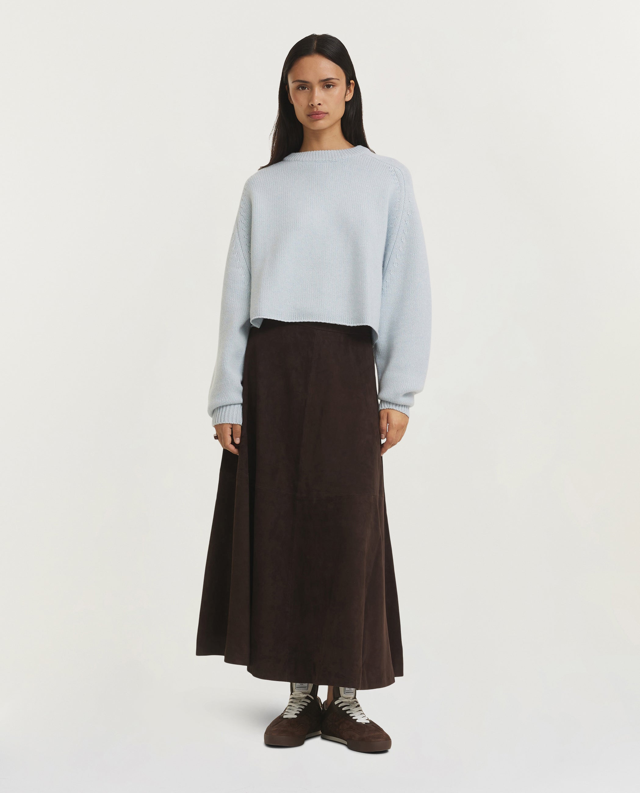 A-Line Suede Skirt - Bruin