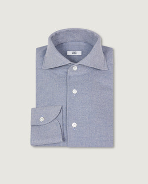 Katoen Cashmere Flanel Shirt - Lichtblauw