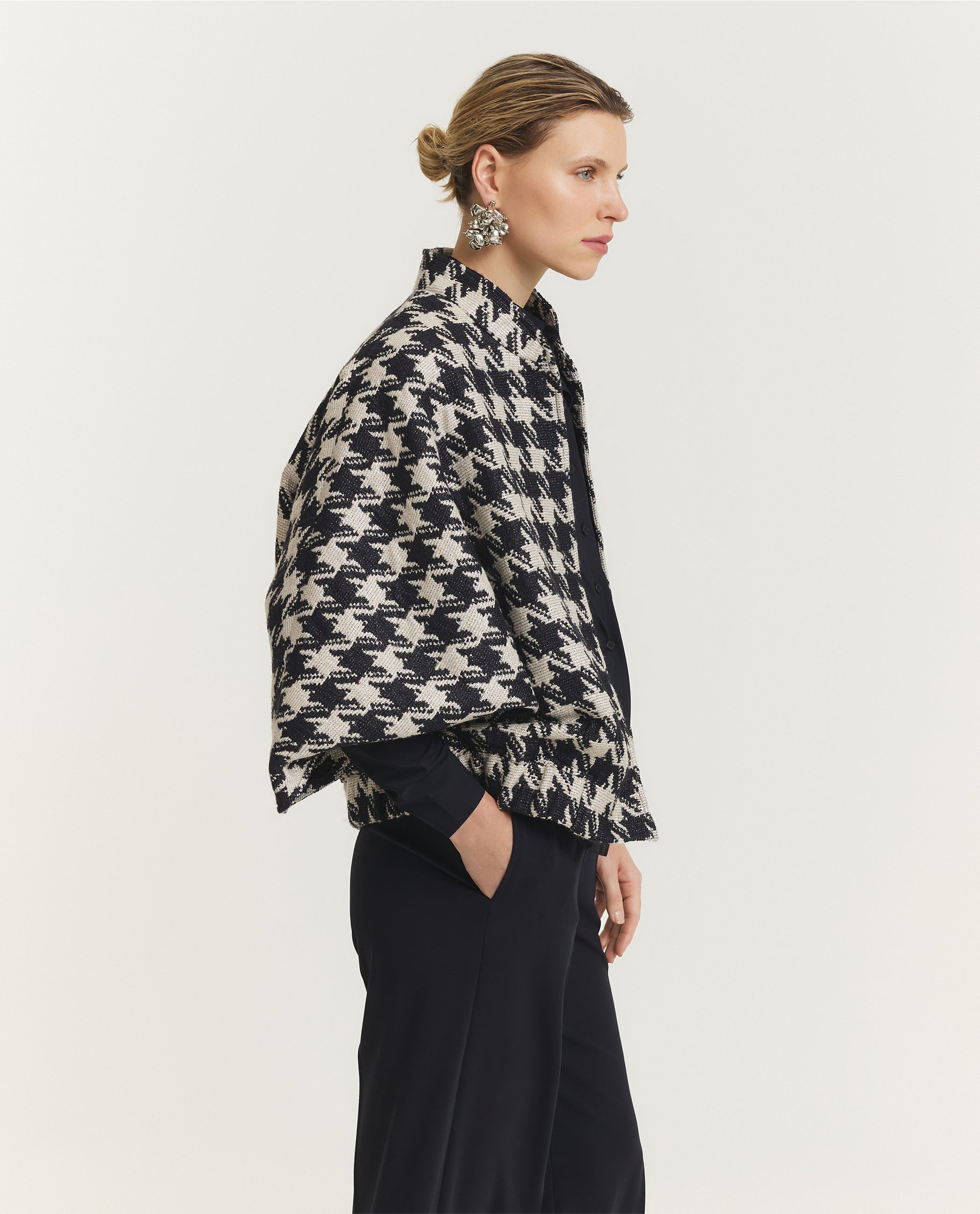 Pied-de-Poule Jas - Donkerblauw