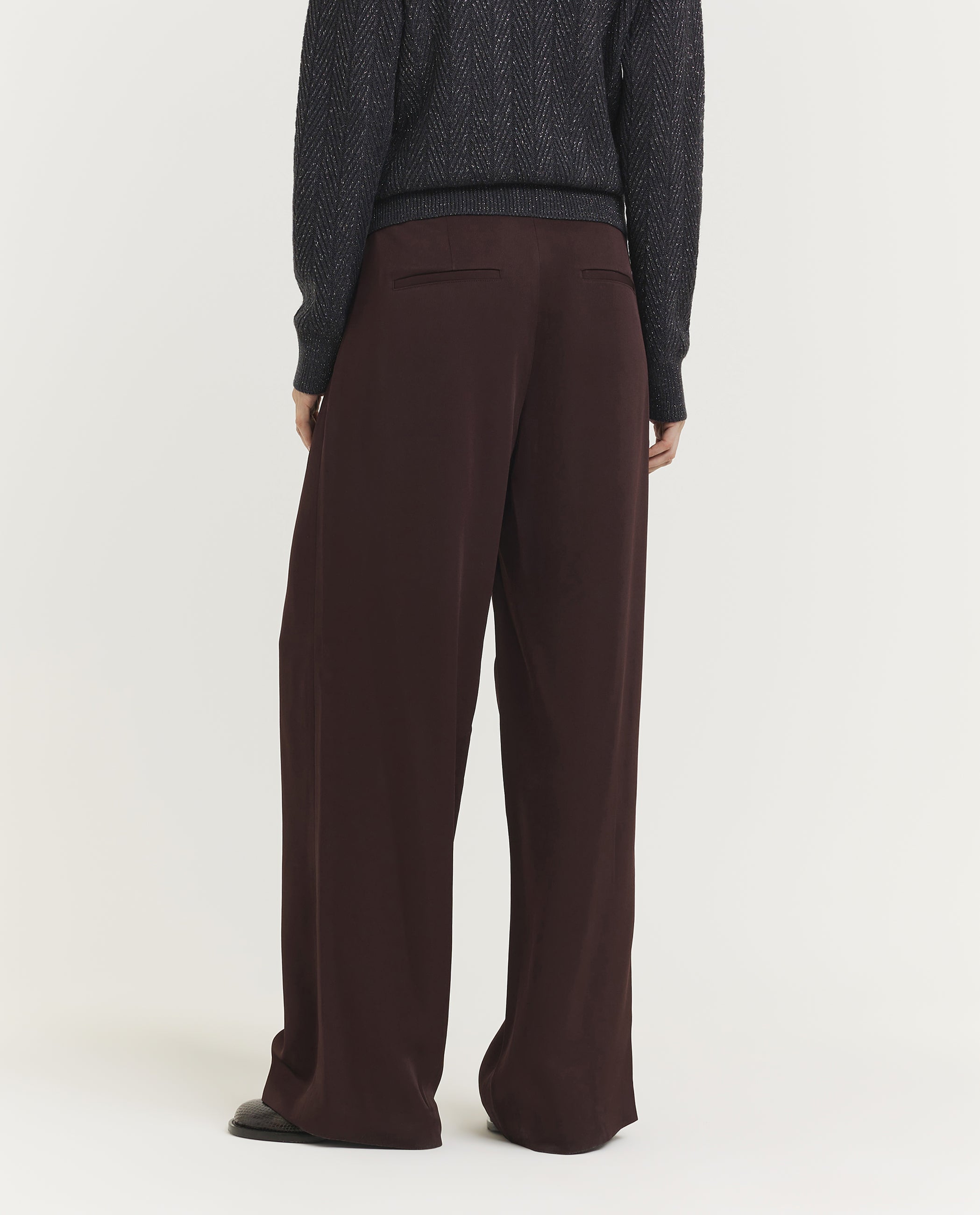 Wijde Geplooide Pantalon - Paars