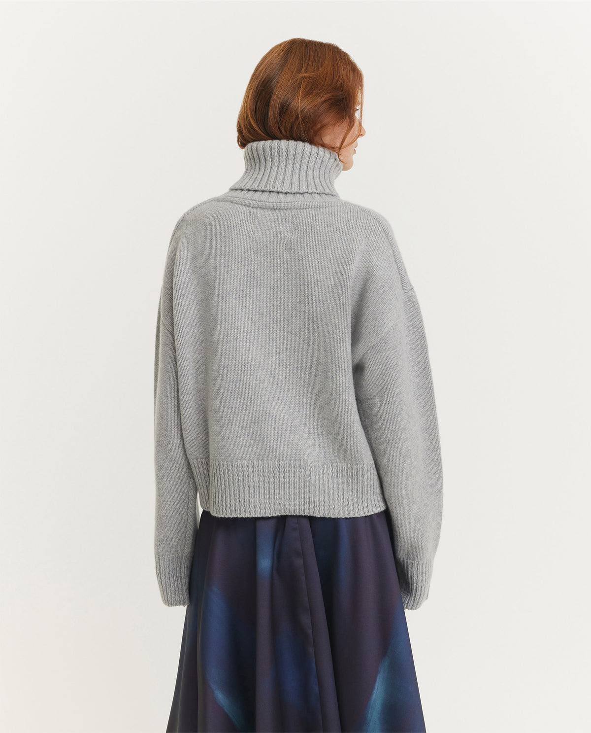 NO.434 Crop Xtra Turtleneck Sweater - Lichtgrijs