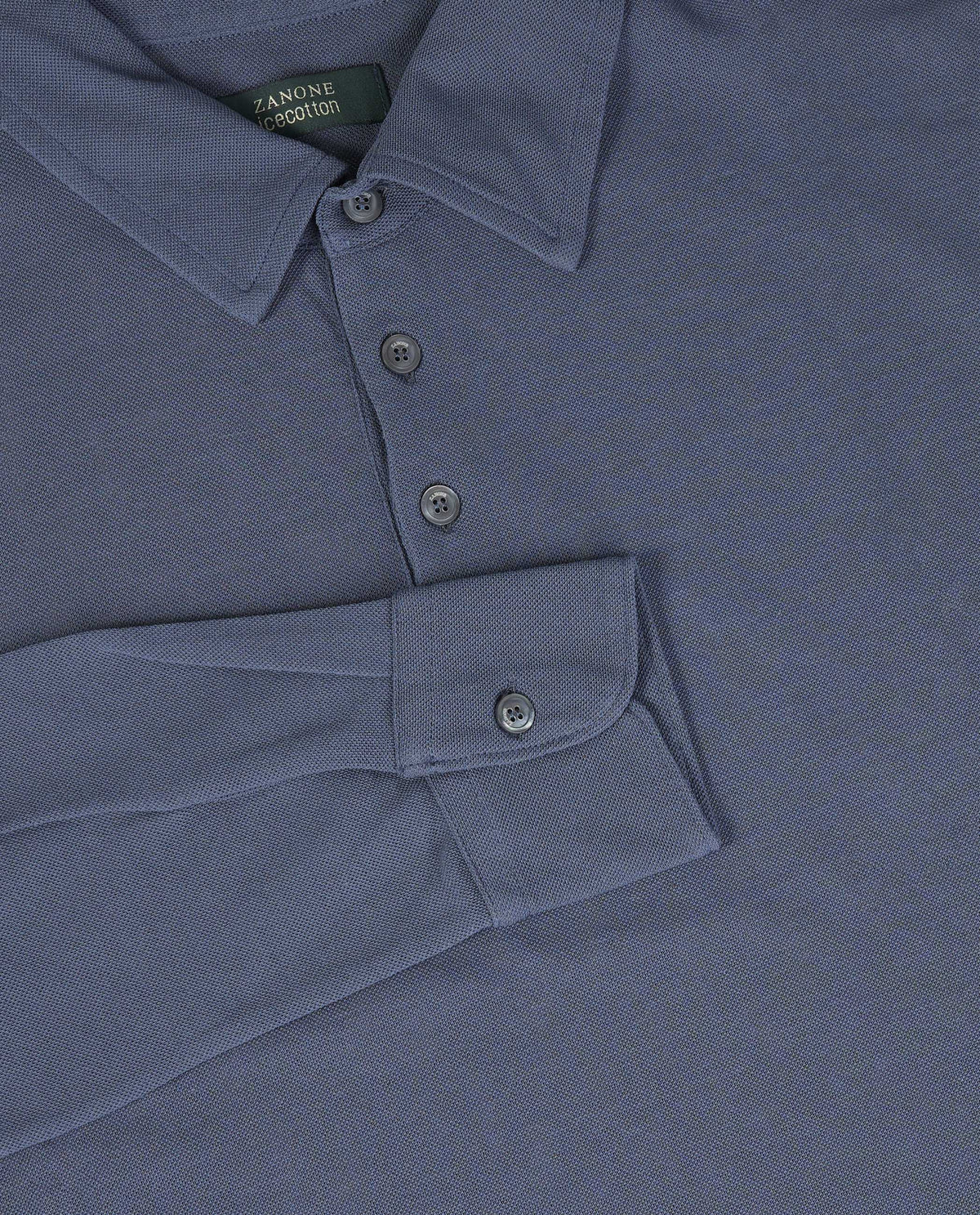 Pique Ice Cotton Polo - Blauw