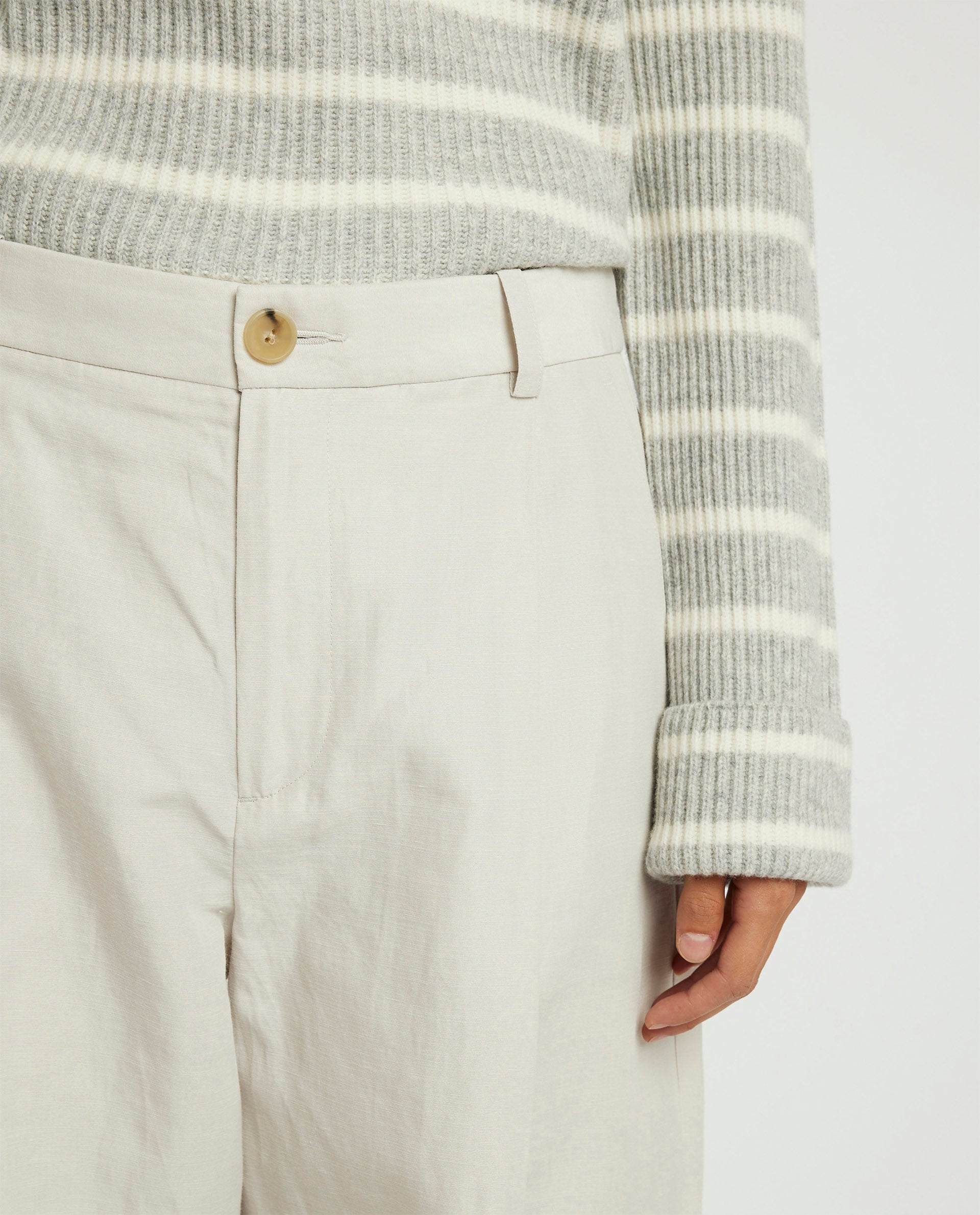 Loose cotton blend trousers