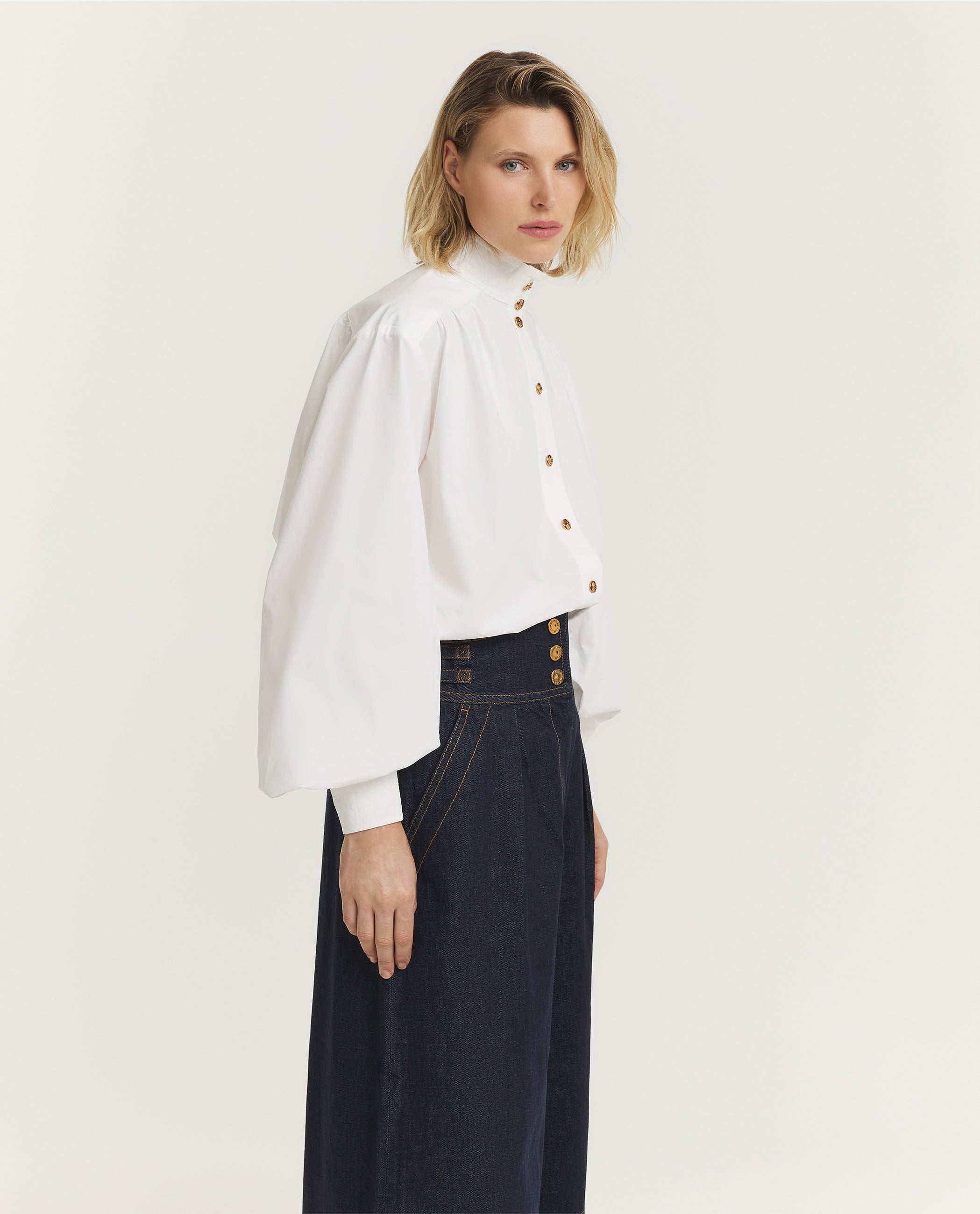 Utility Billow Blouse - Wit