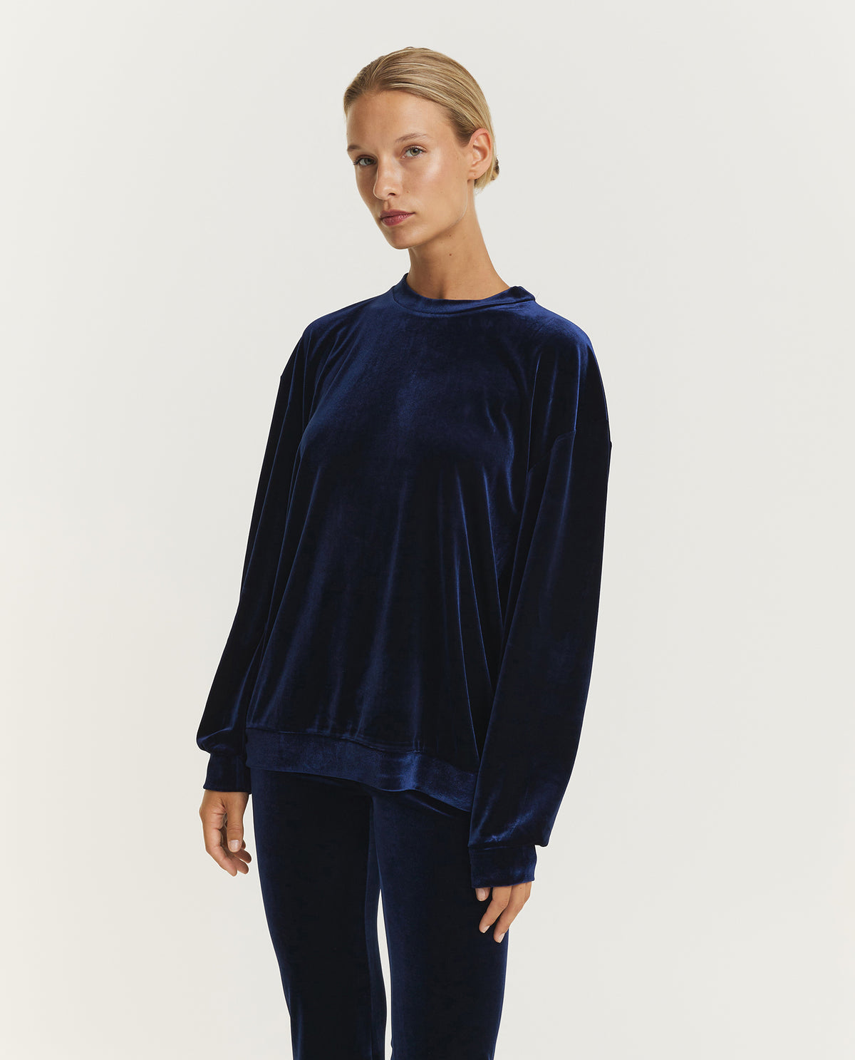 Fluwelen Sweatshirt - Donkerblauw