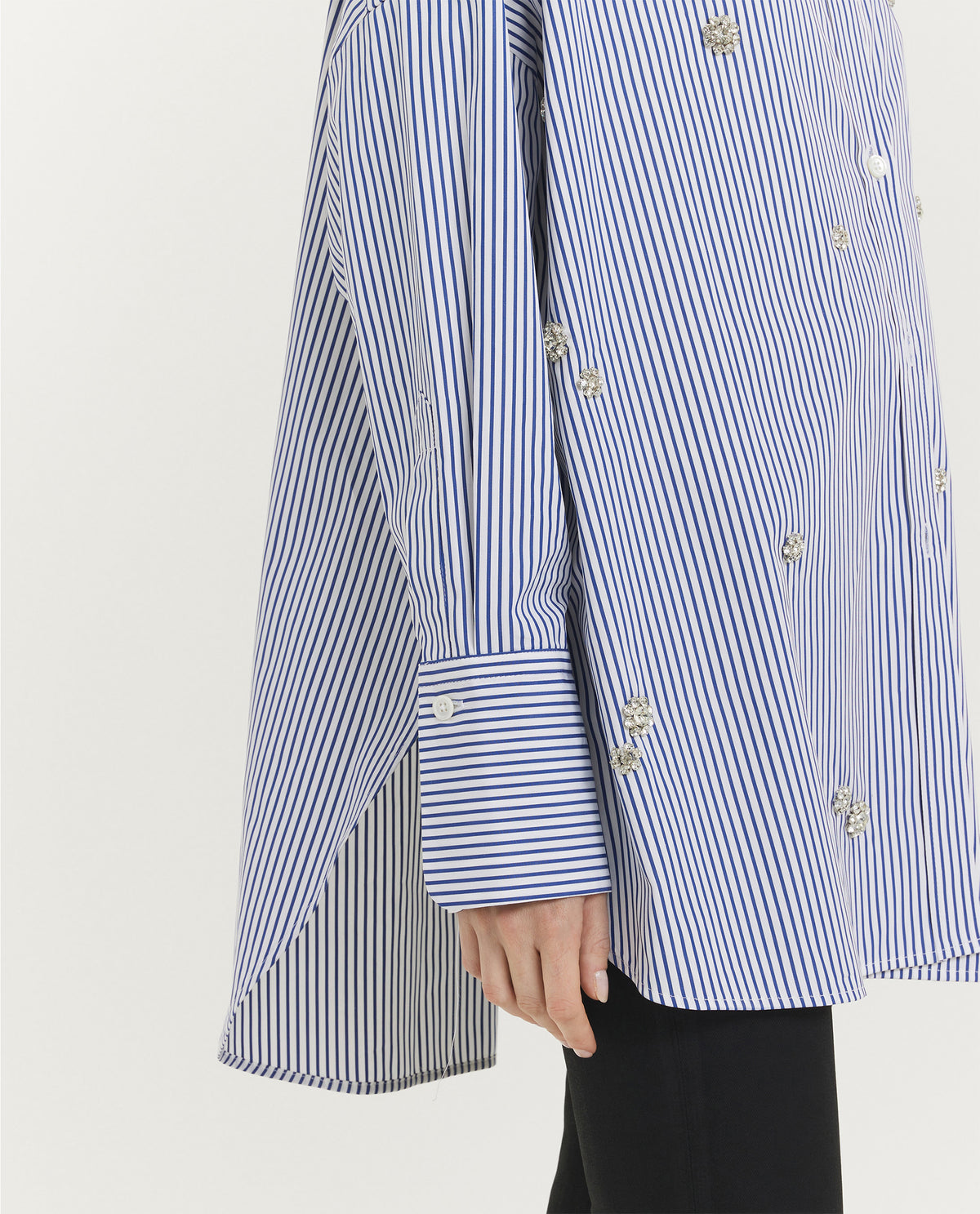 Strass Streep Shirt - Blauw