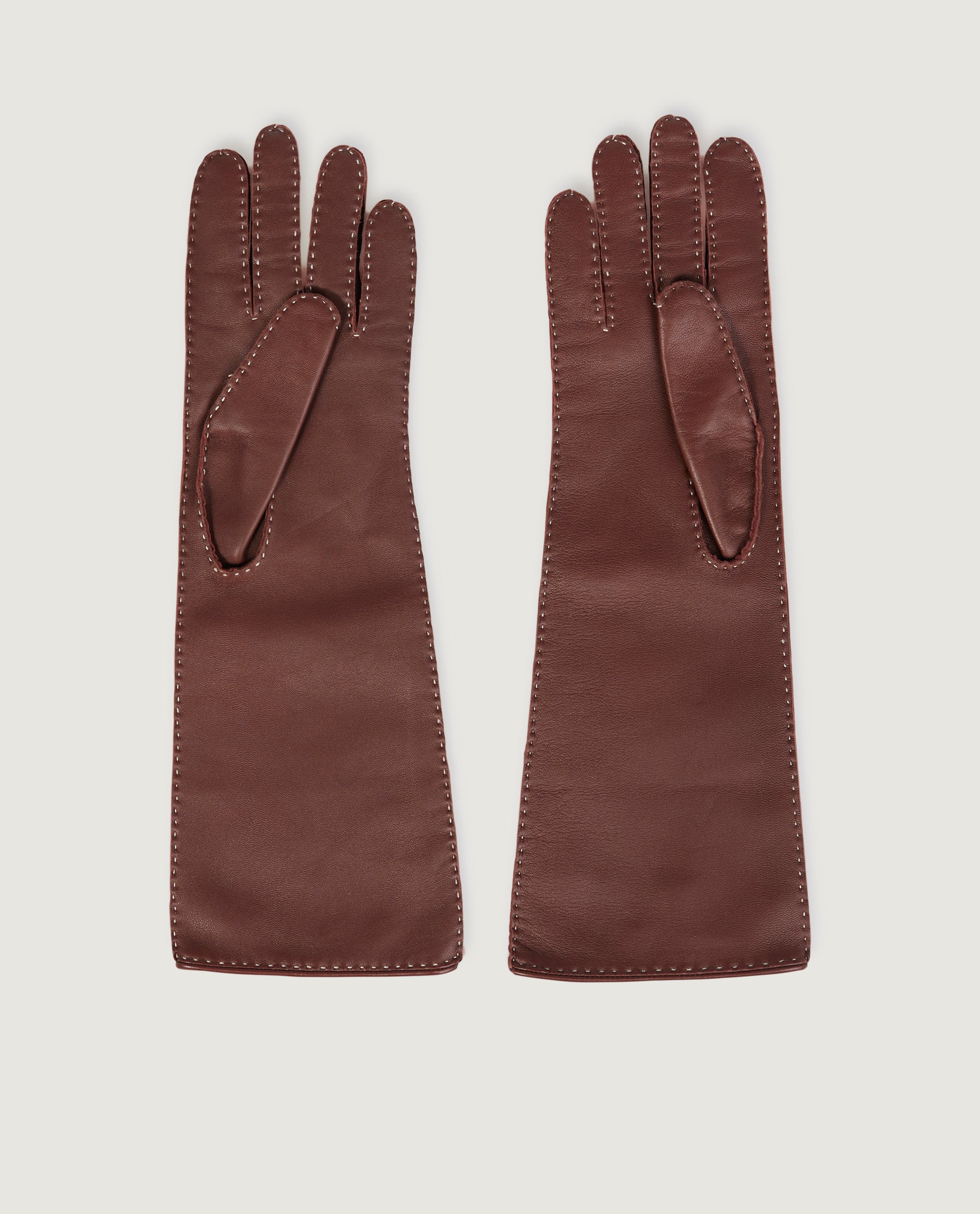 Lange Lederen Handschoenen - Bruin