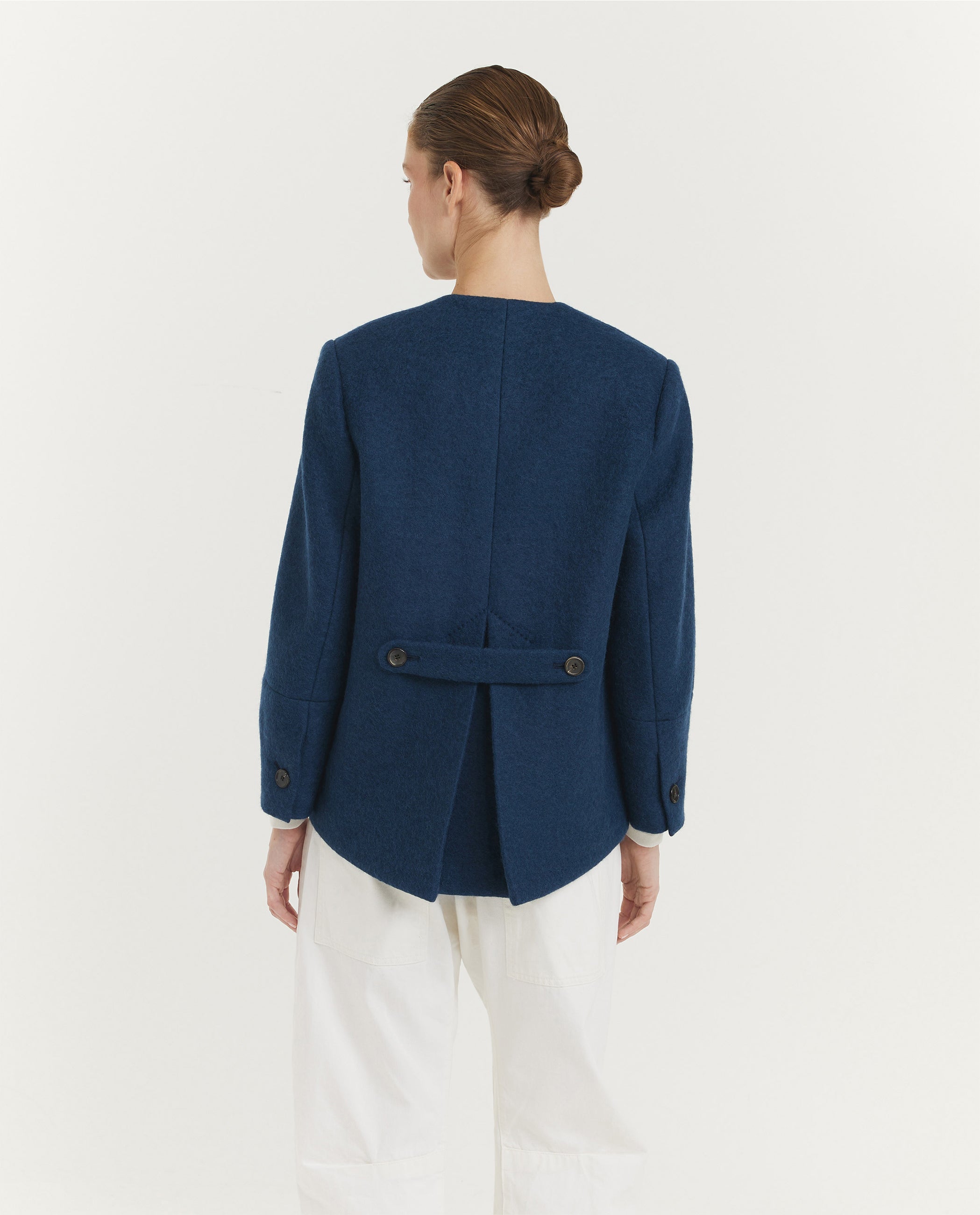 Gekruist Wollen Jasje - Blauw