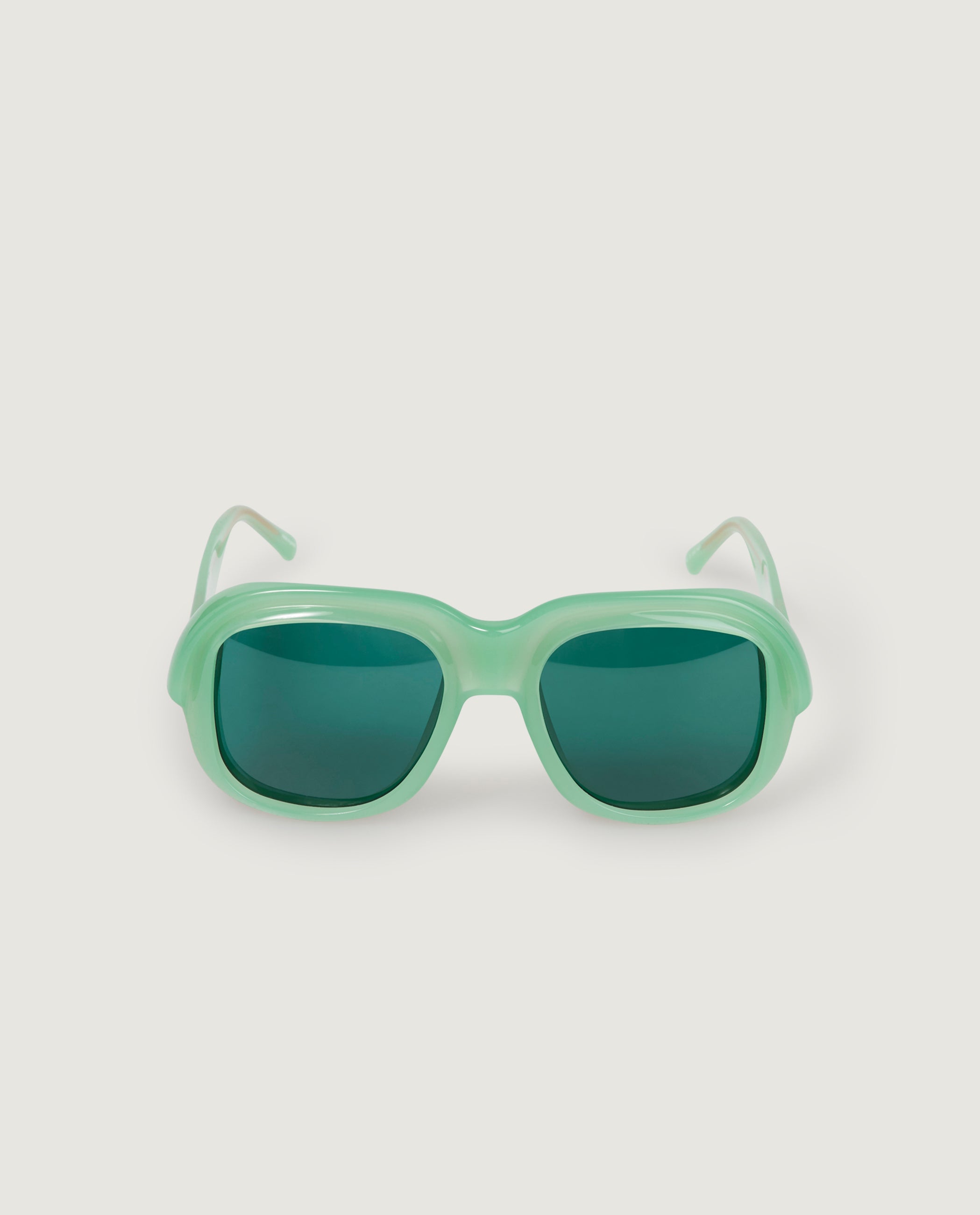 Oversized Vierkante Zonnebril - Lichtgroen