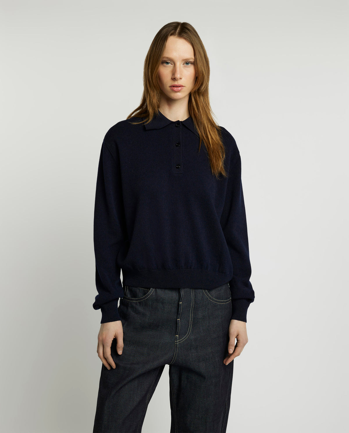 Wool polo sweater