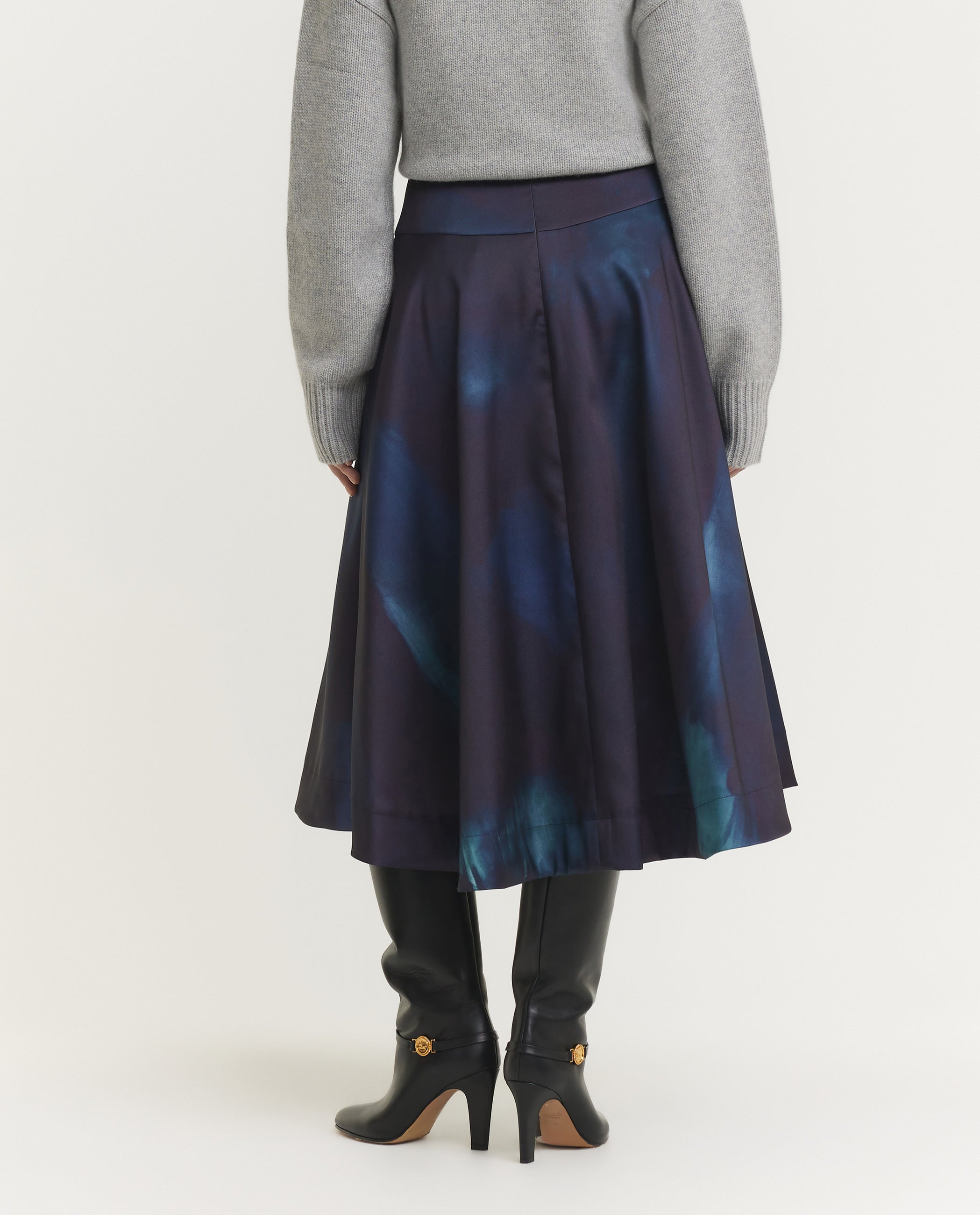 Midi Patroon Rok - Blauw