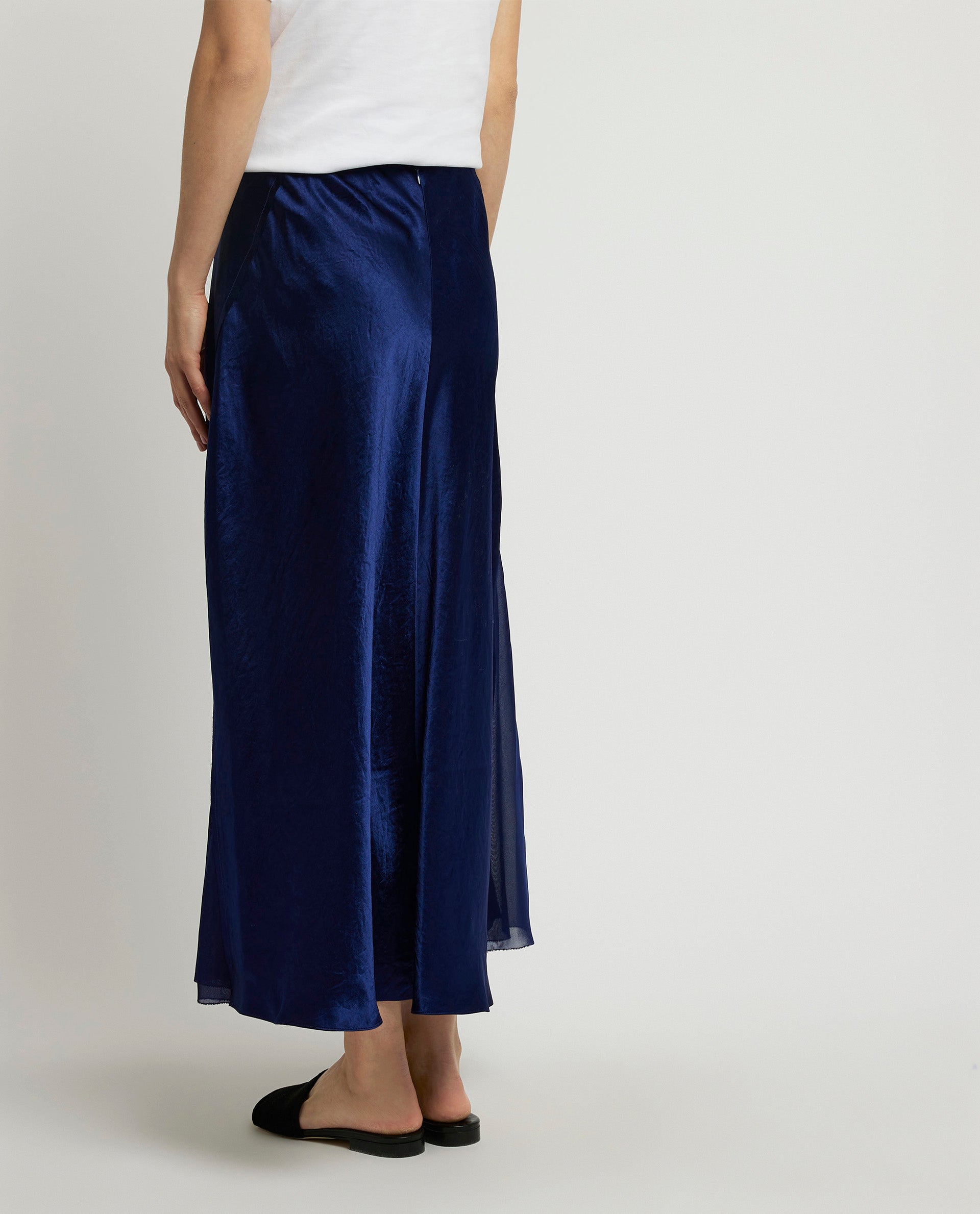 Satin midi skirt