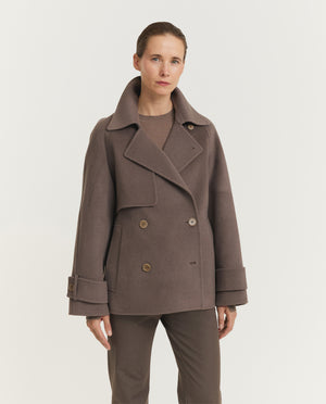 Marne Wol Cashmere Coat - Bruin