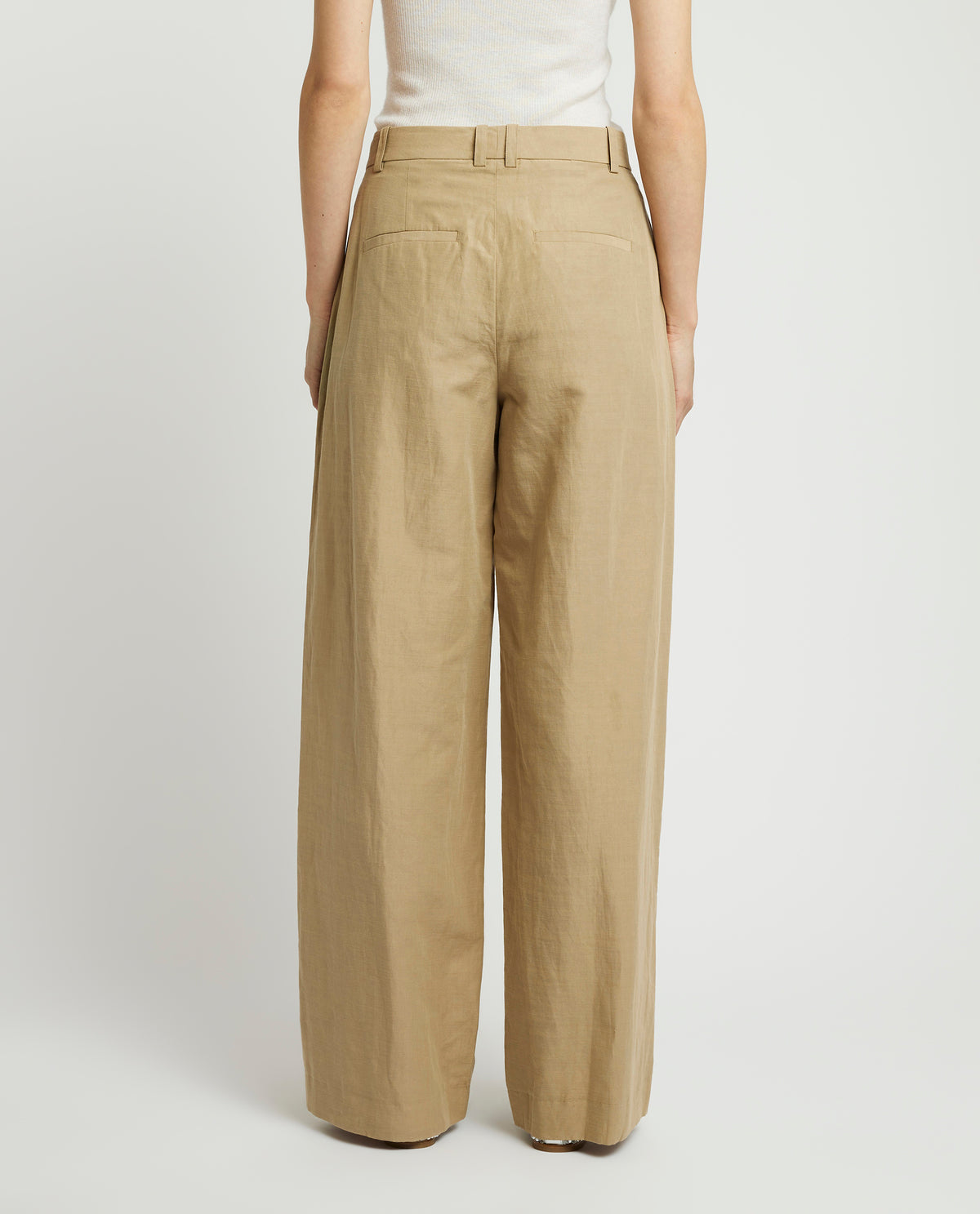 Loose cotton blend trousers