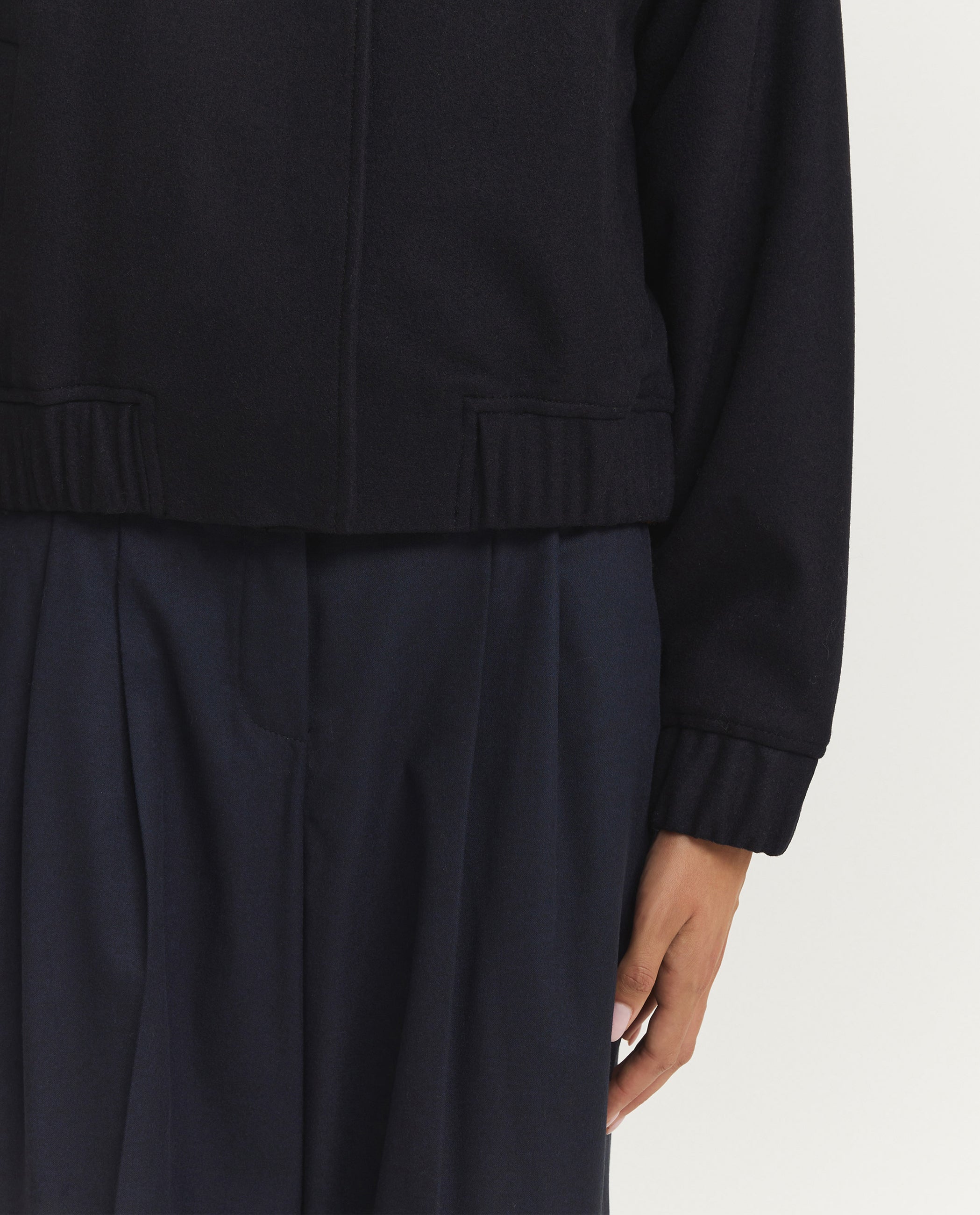 Wollen Bomberjack - Donkerblauw