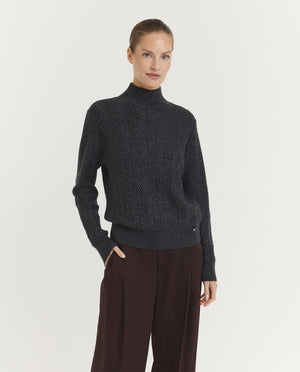 Glitter Visgraat Coltrui - Donkergrijs