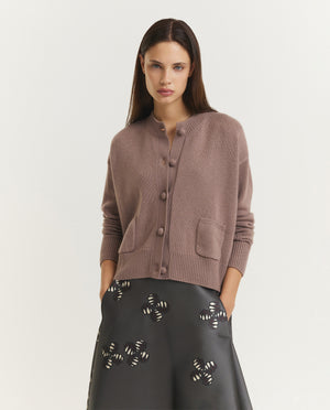 Wool Cashmere Cropped Cardigan