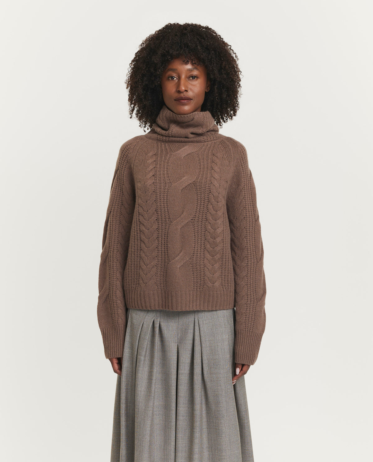 Wool-cashmere cable knit sweater