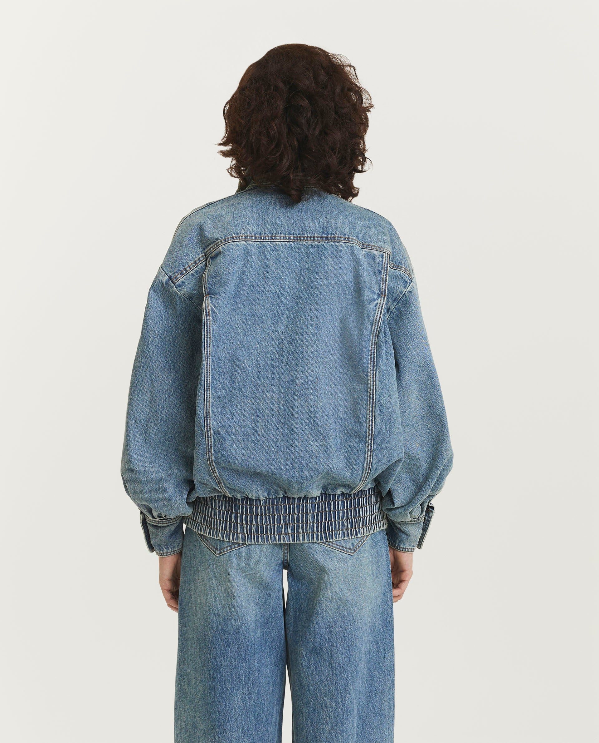 Denim bomber jacket 
