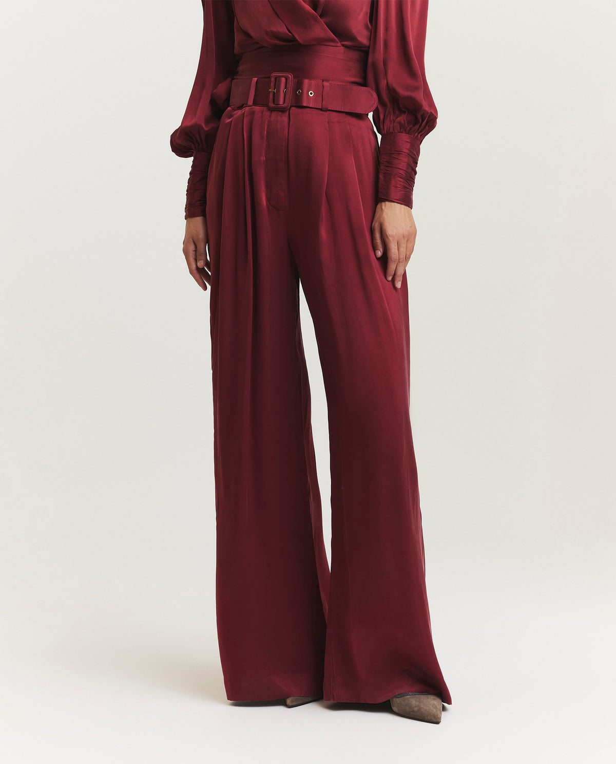 Silk wide trousers