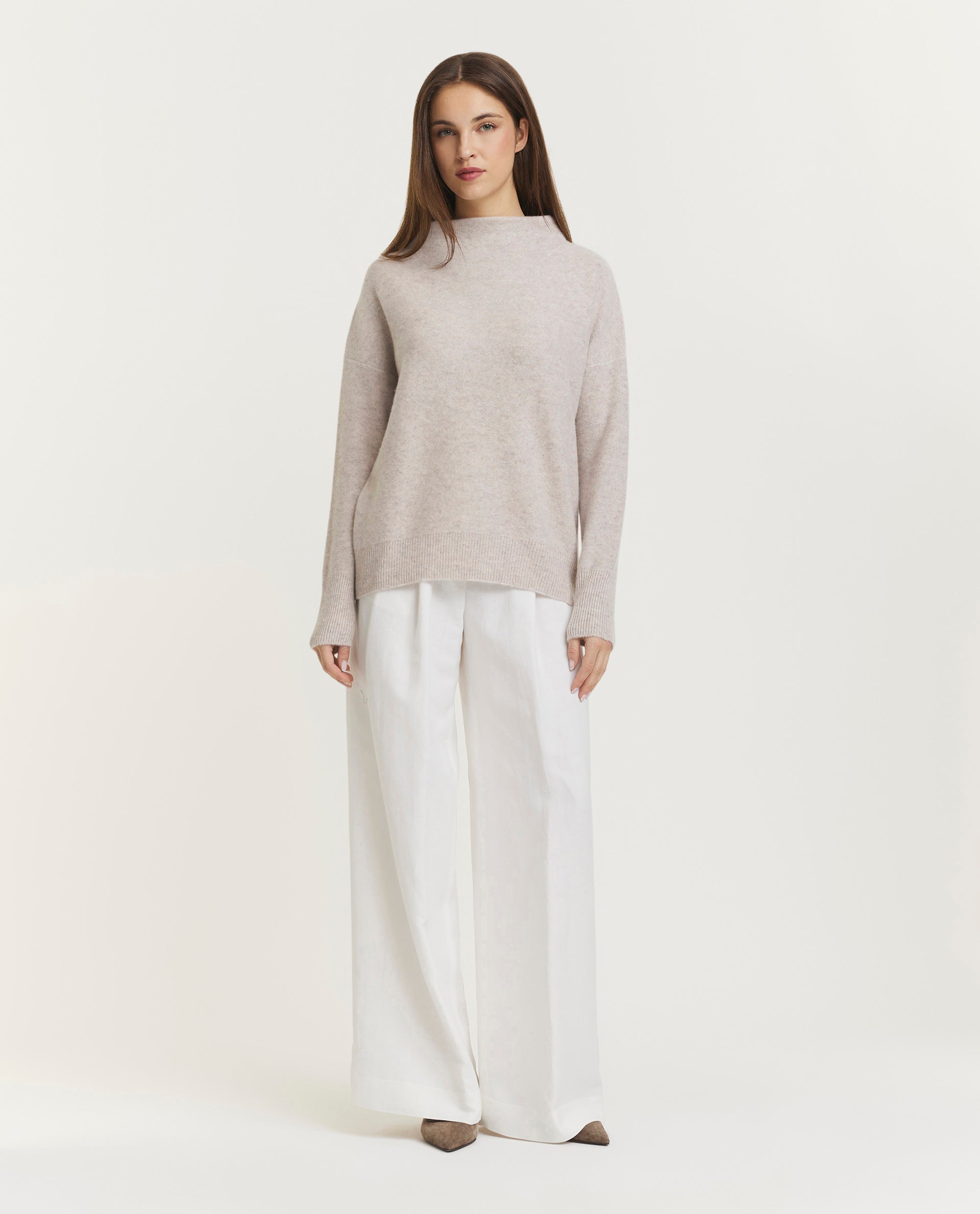 Cashmere funnel neck sweater