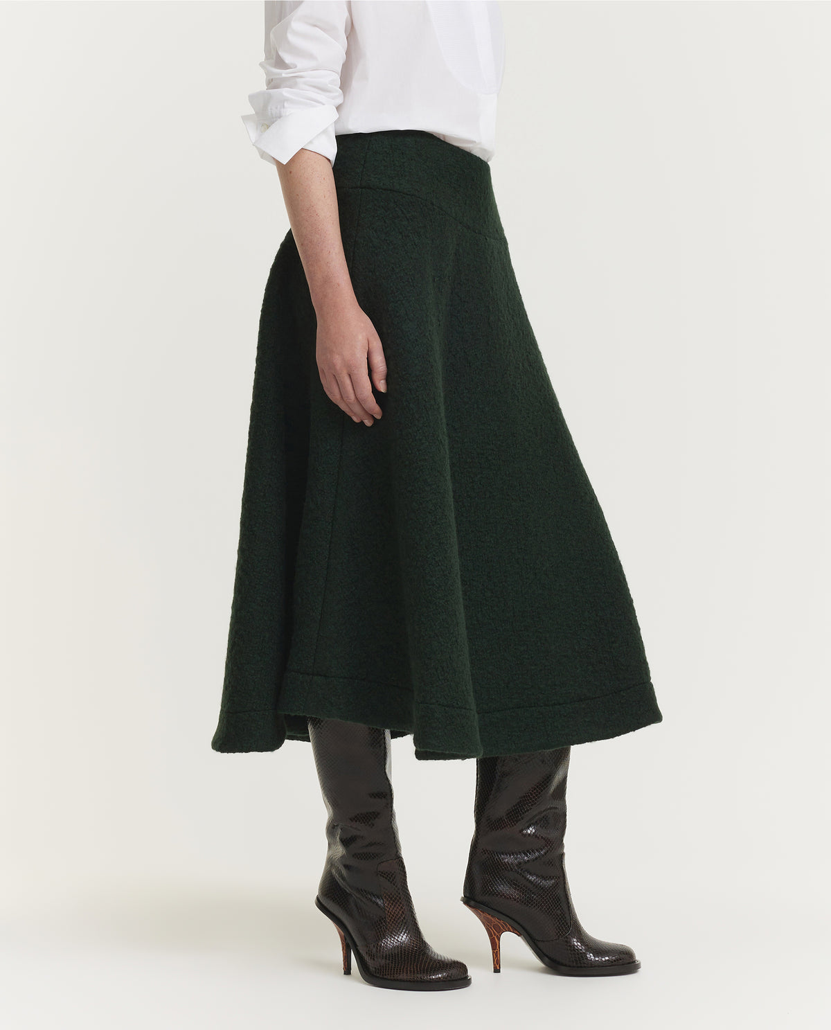 Wollen Midi Rok - Groen