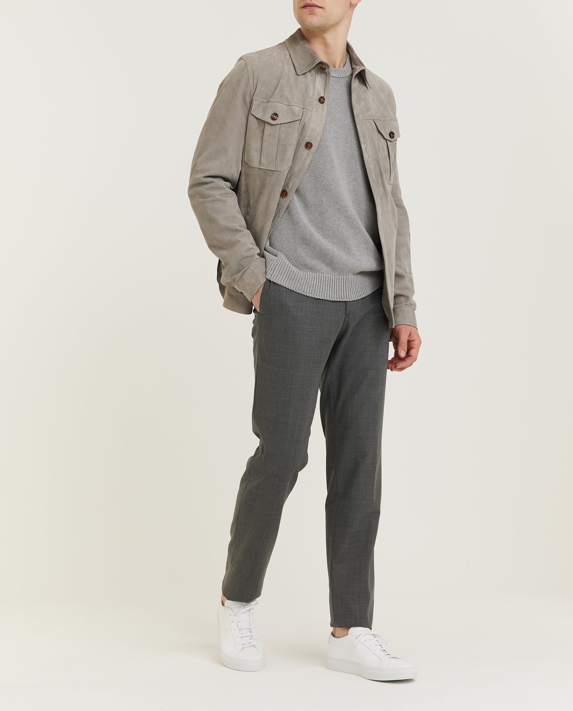 Suede Overshirt - Grijs – Pauw