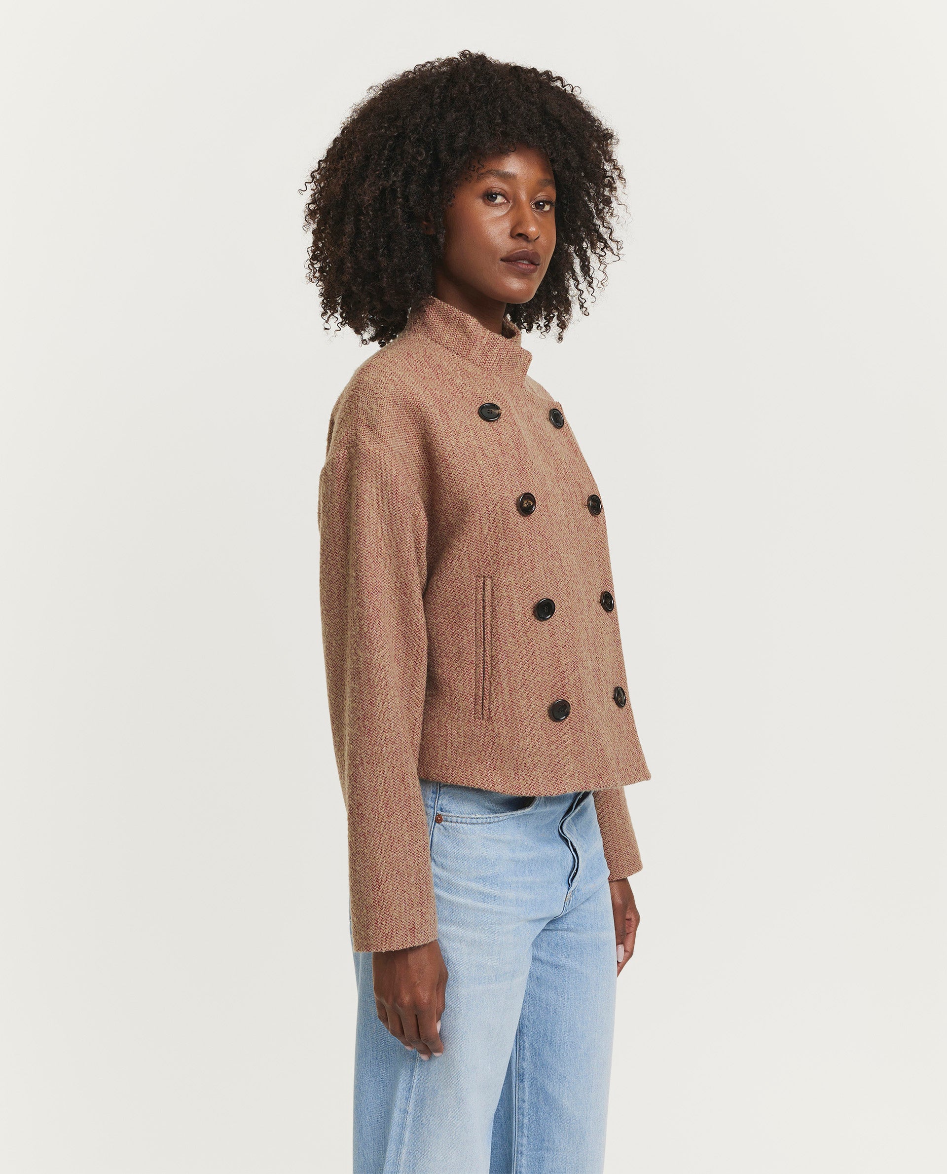 Short Bouclé Coat