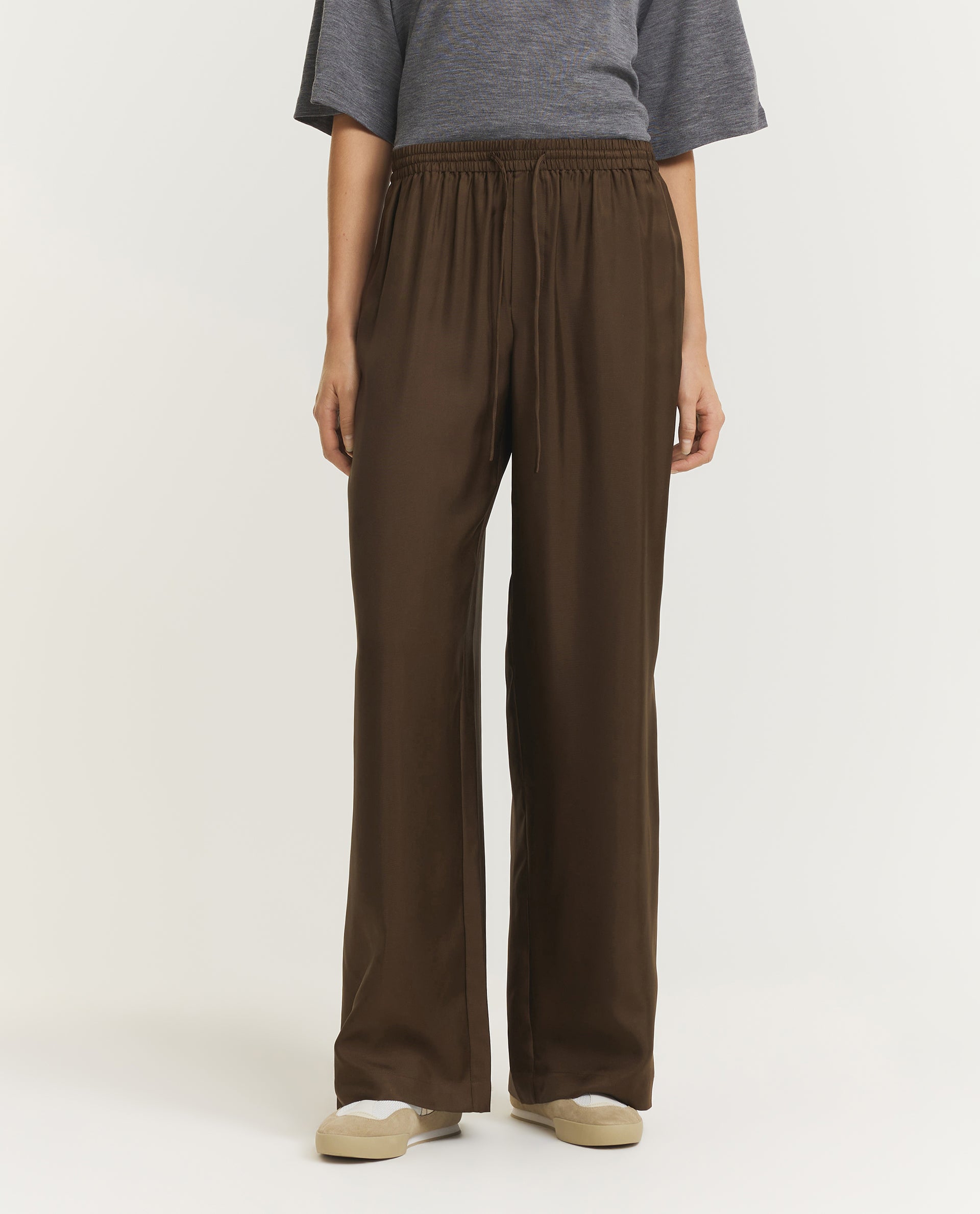 Wide Leg Silk Pants