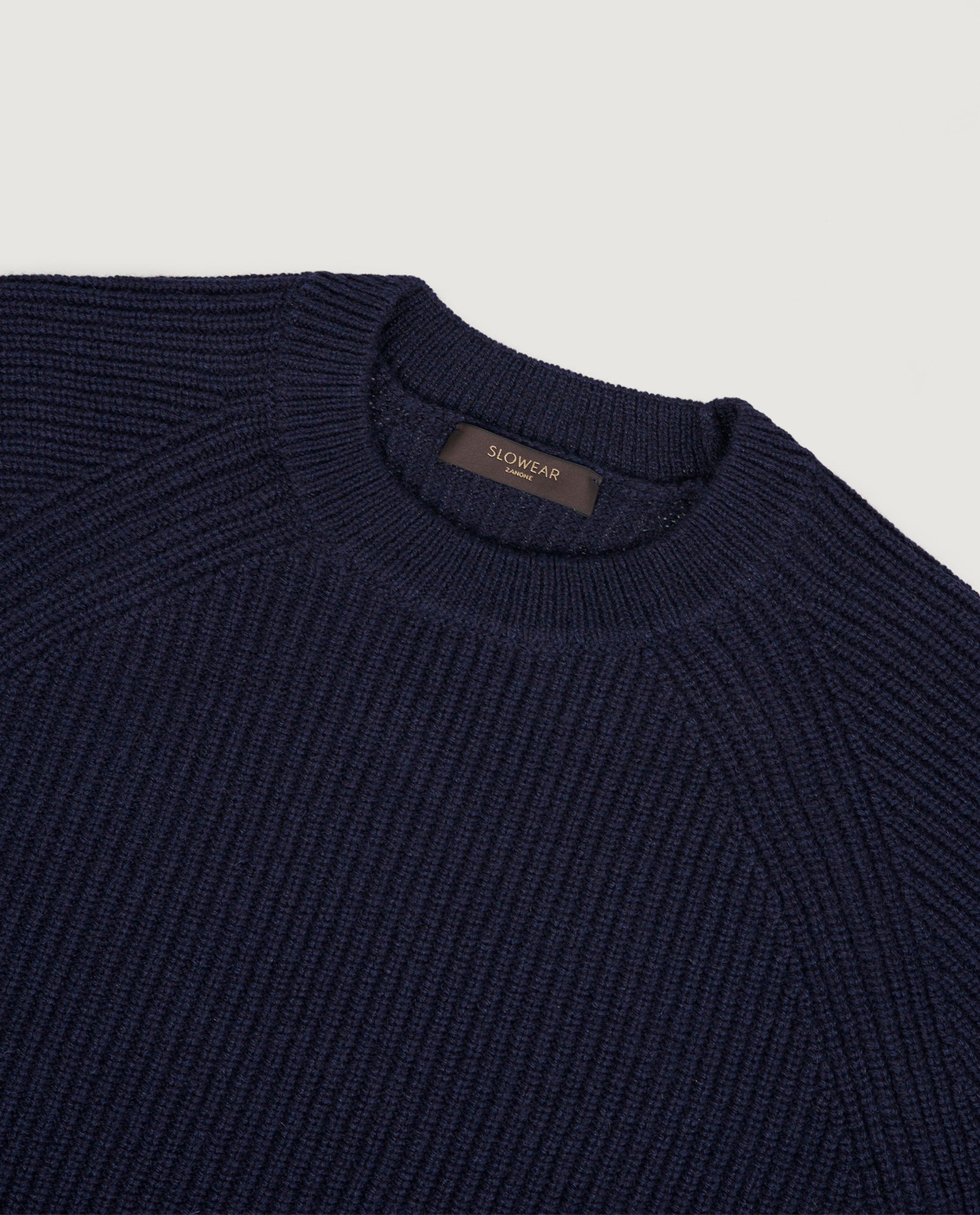 Cashmere Rib Trui - Donkerblauw