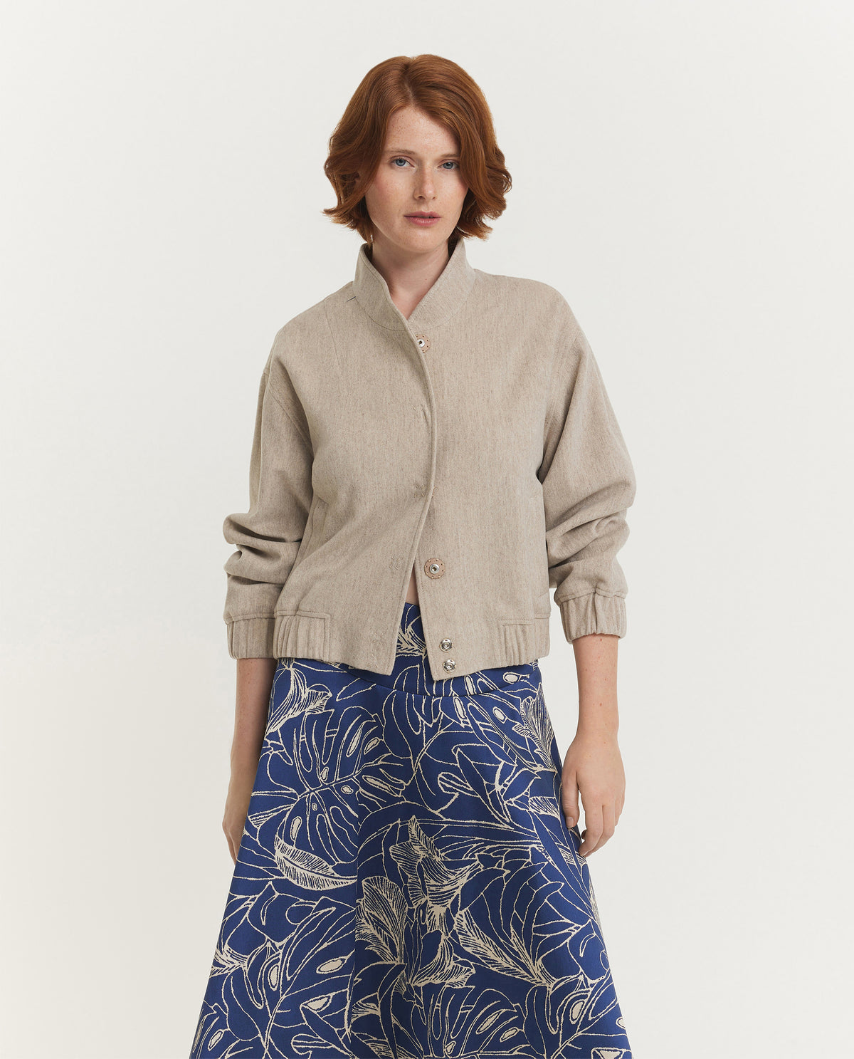 Wool Blend Bomber Jacket