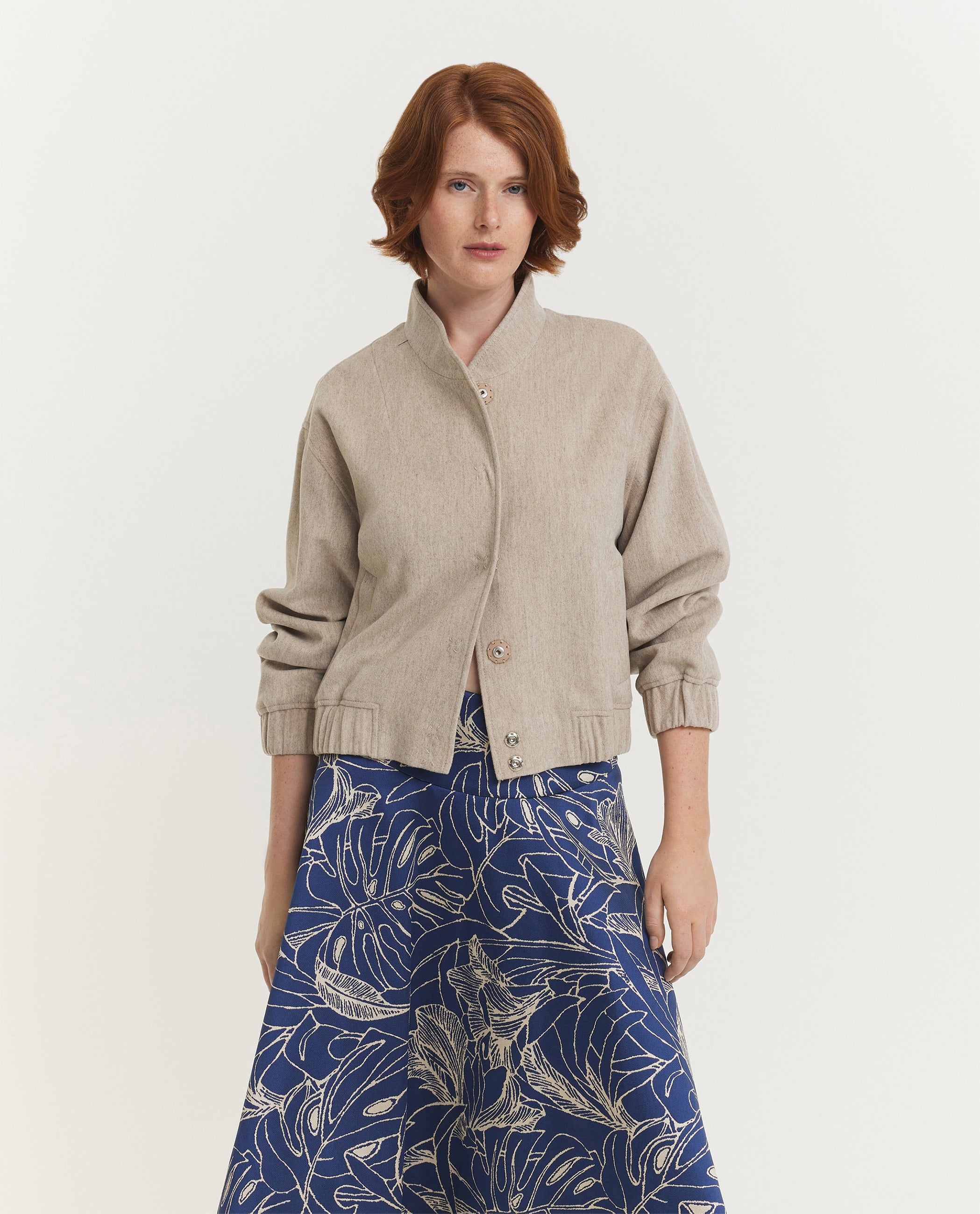 Wol Mix Bomberjack - Lichtbruin